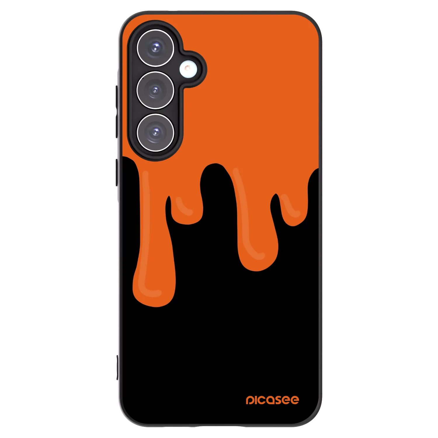 Picasee Samsung Galaxy A55 5G A556B Hülle - Schwarzes Silikon - Orange spooky