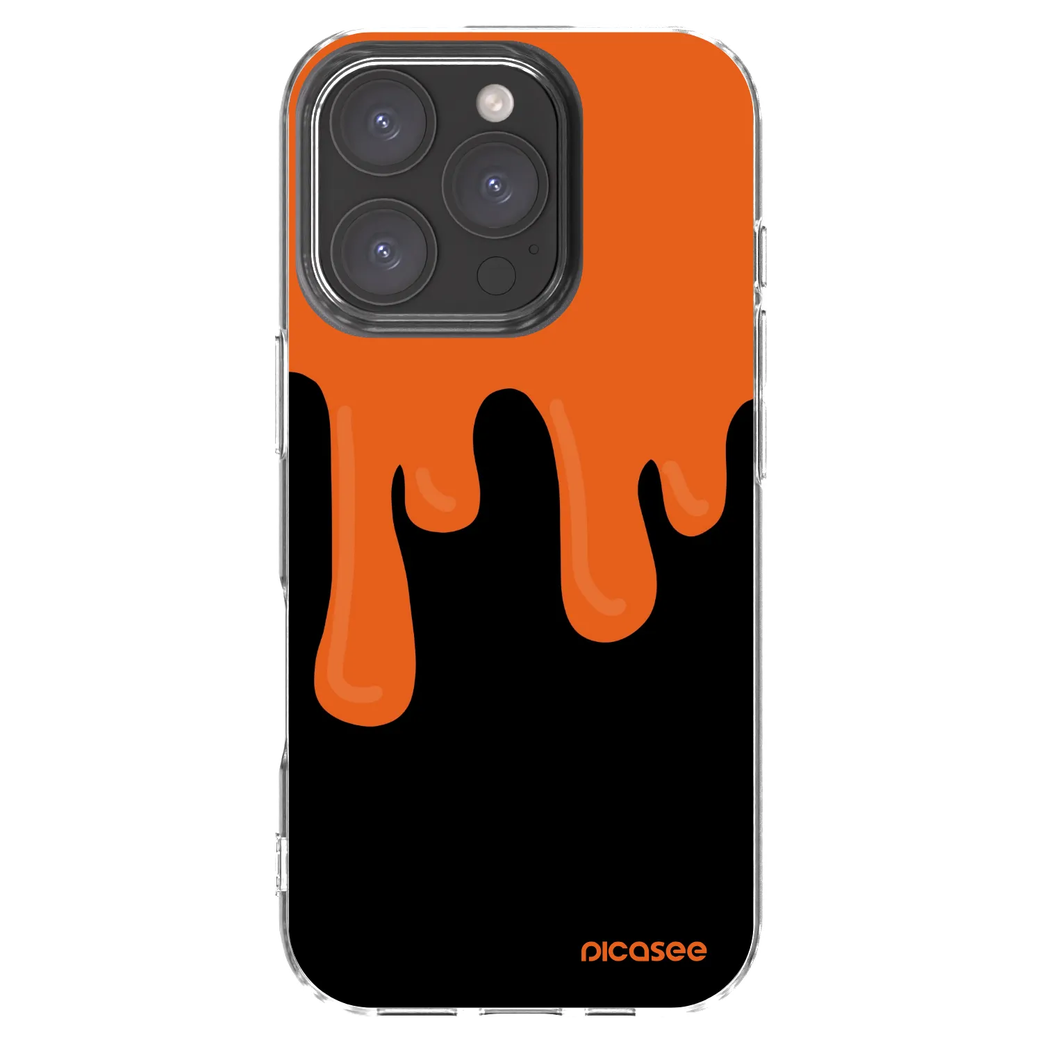 Picasee Apple iPhone 16 Pro Hülle - Transparentes Silikon - Orange spooky