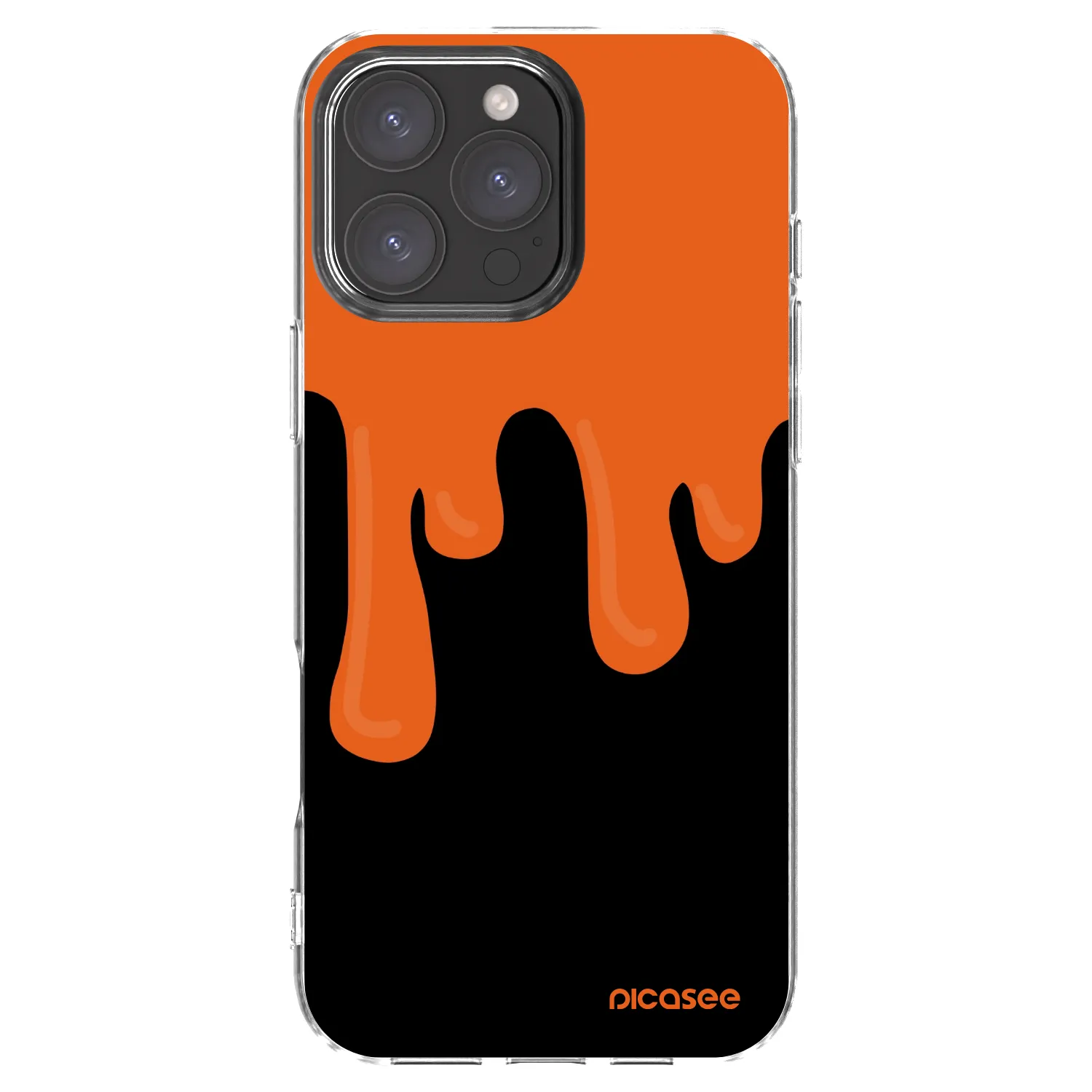 Picasee Apple iPhone 16 Pro Max Hülle - Transparentes Silikon - Orange spooky