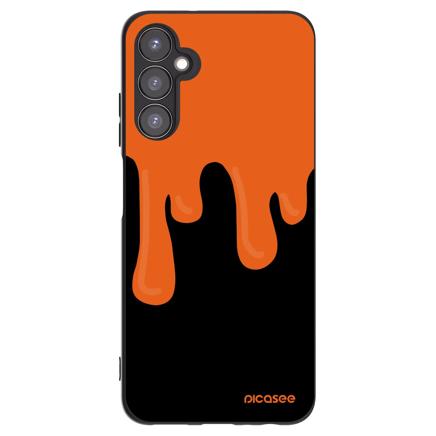Picasee Samsung Galaxy A05s A057G Hülle - Schwarzes Silikon - Orange spooky