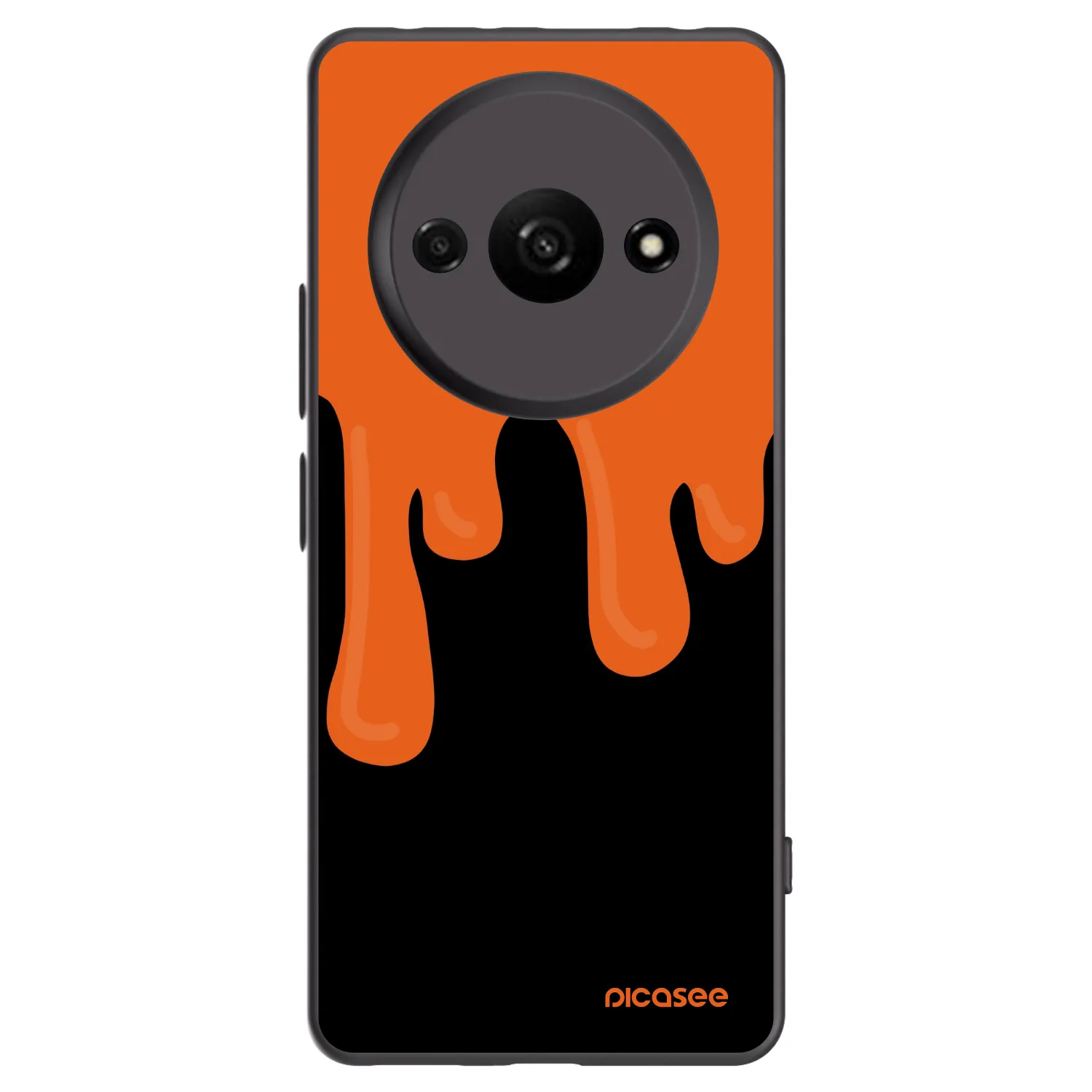 Picasee Xiaomi Redmi A3 Hülle - Schwarzes Silikon - Orange spooky