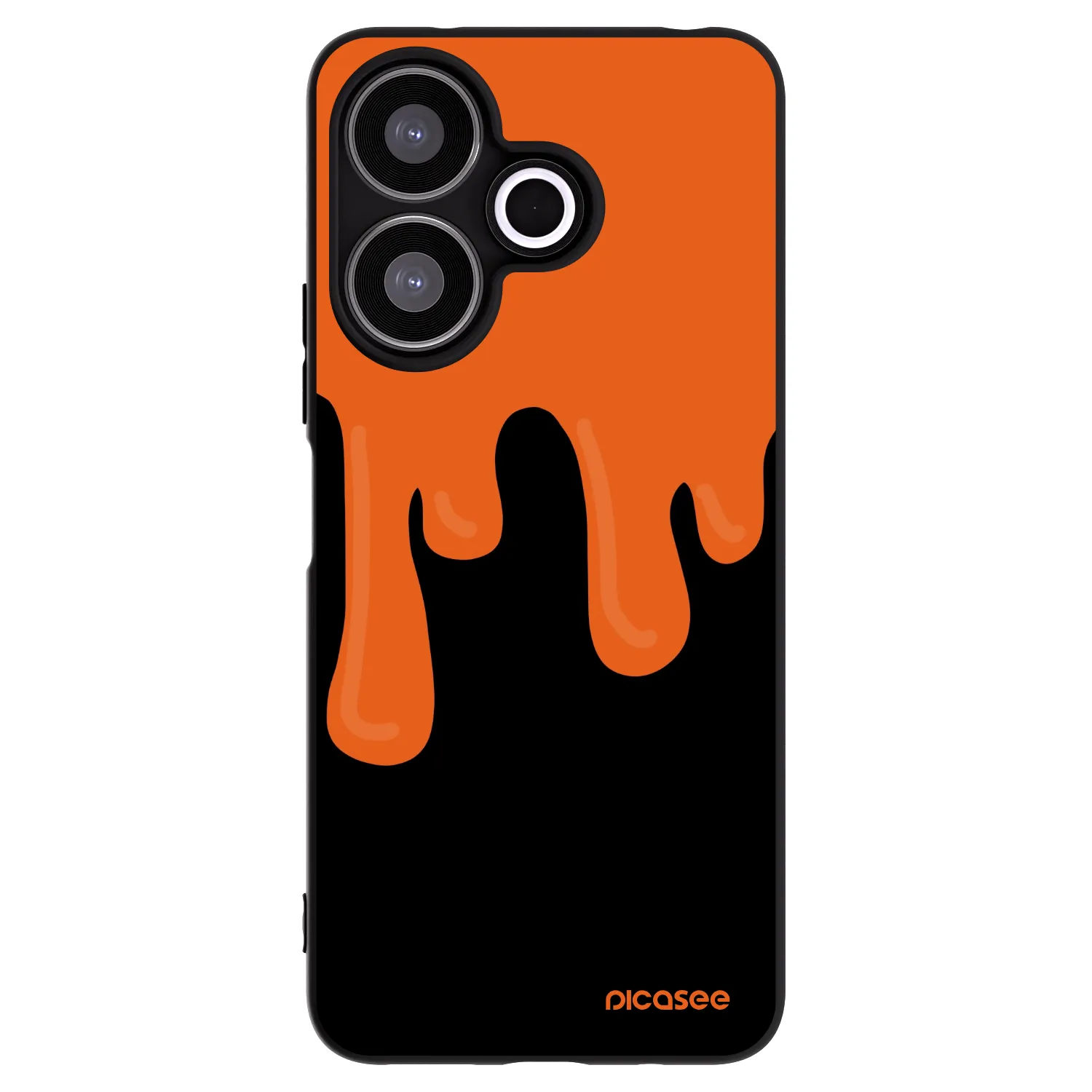 Picasee Xiaomi Redmi 13 4G Hülle - Schwarzes Silikon - Orange spooky