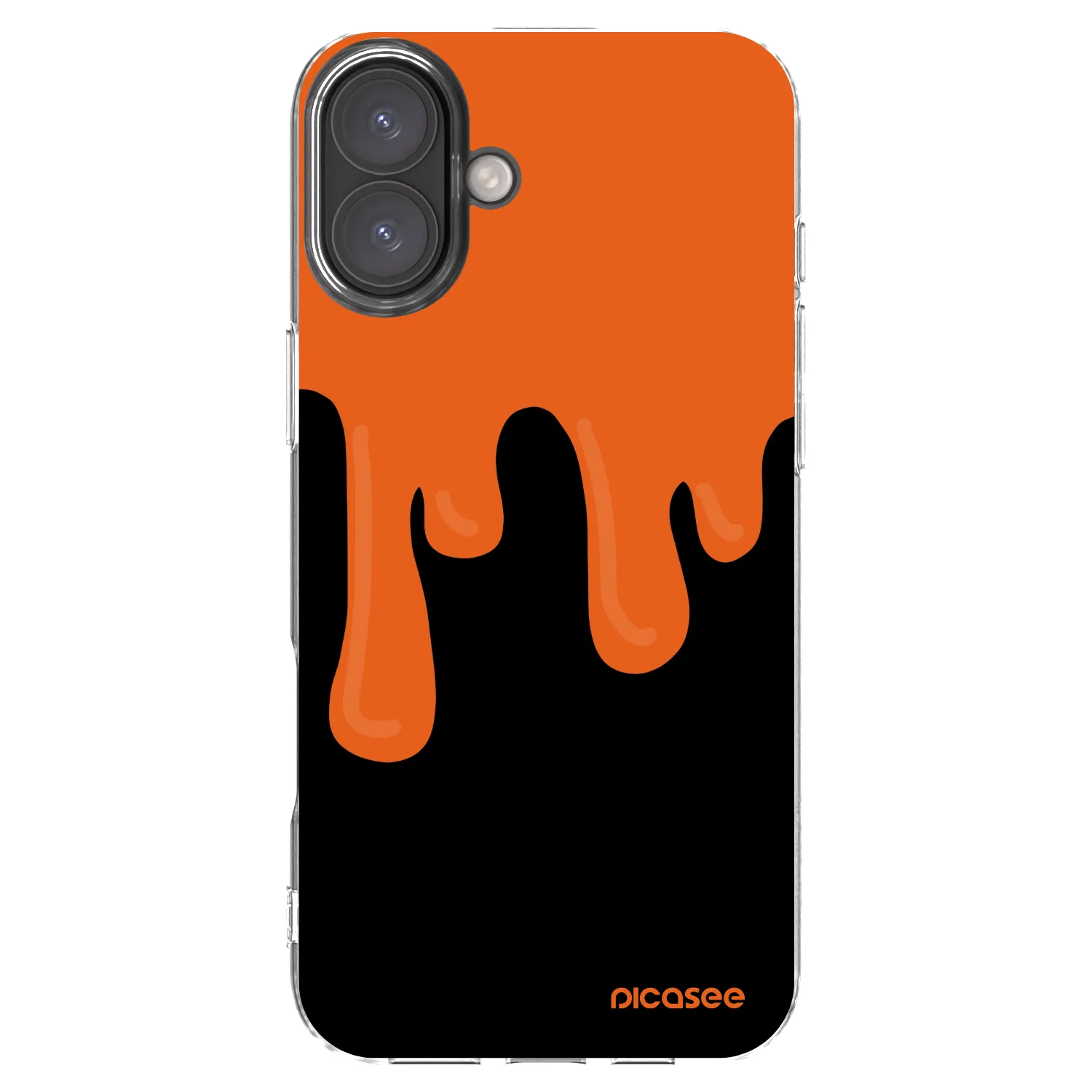 Picasee Apple iPhone 16 Plus Hülle - Transparentes Silikon - Orange spooky