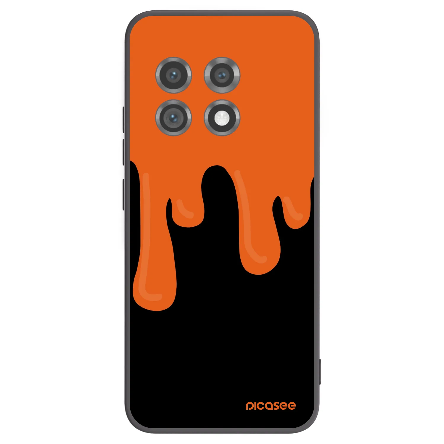 Picasee OnePlus 11 5G Hülle - Schwarzes Silikon - Orange spooky