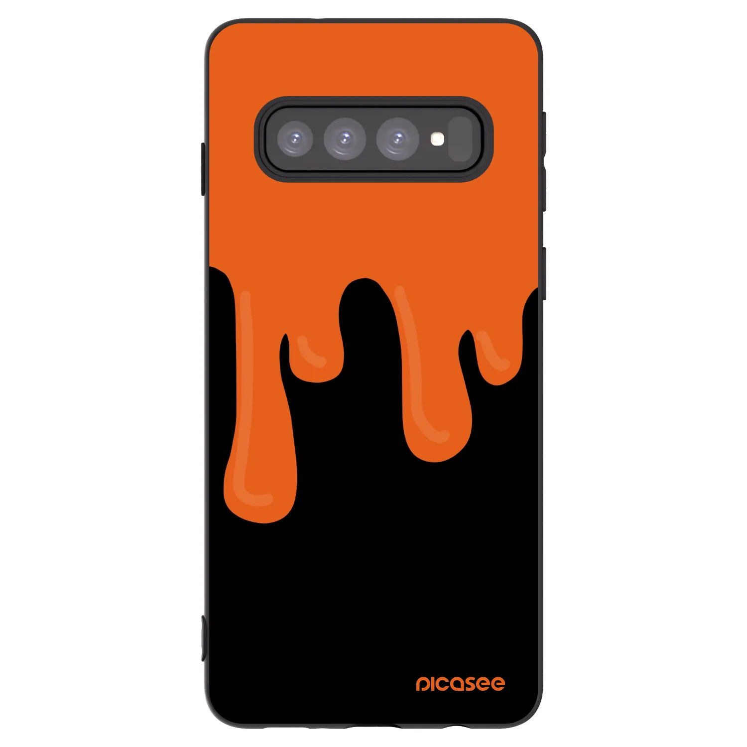 Picasee Samsung Galaxy S10 G973 Hülle - Schwarzes Silikon - Orange spooky