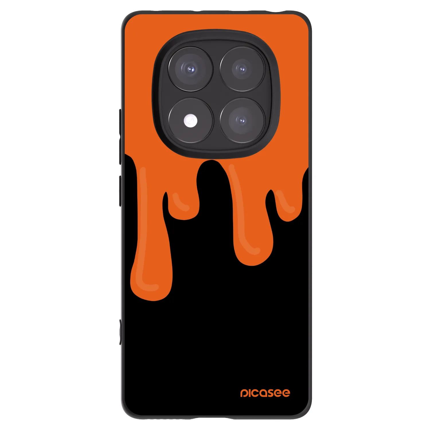 Picasee Xiaomi Redmi Note 14 Pro 5G Hülle - Schwarzes Silikon - Orange spooky