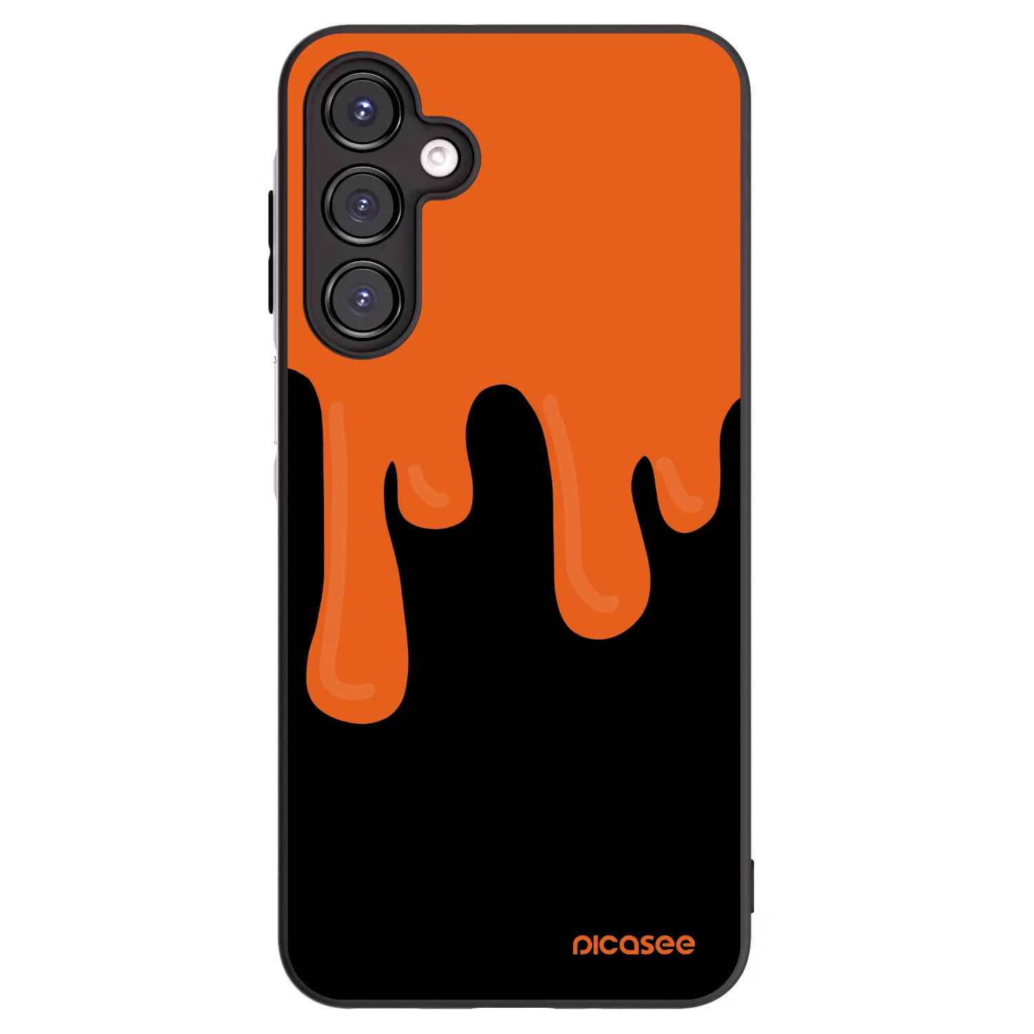 Picasee Samsung Galaxy A16 5G Hülle - Schwarzes Silikon - Orange spooky