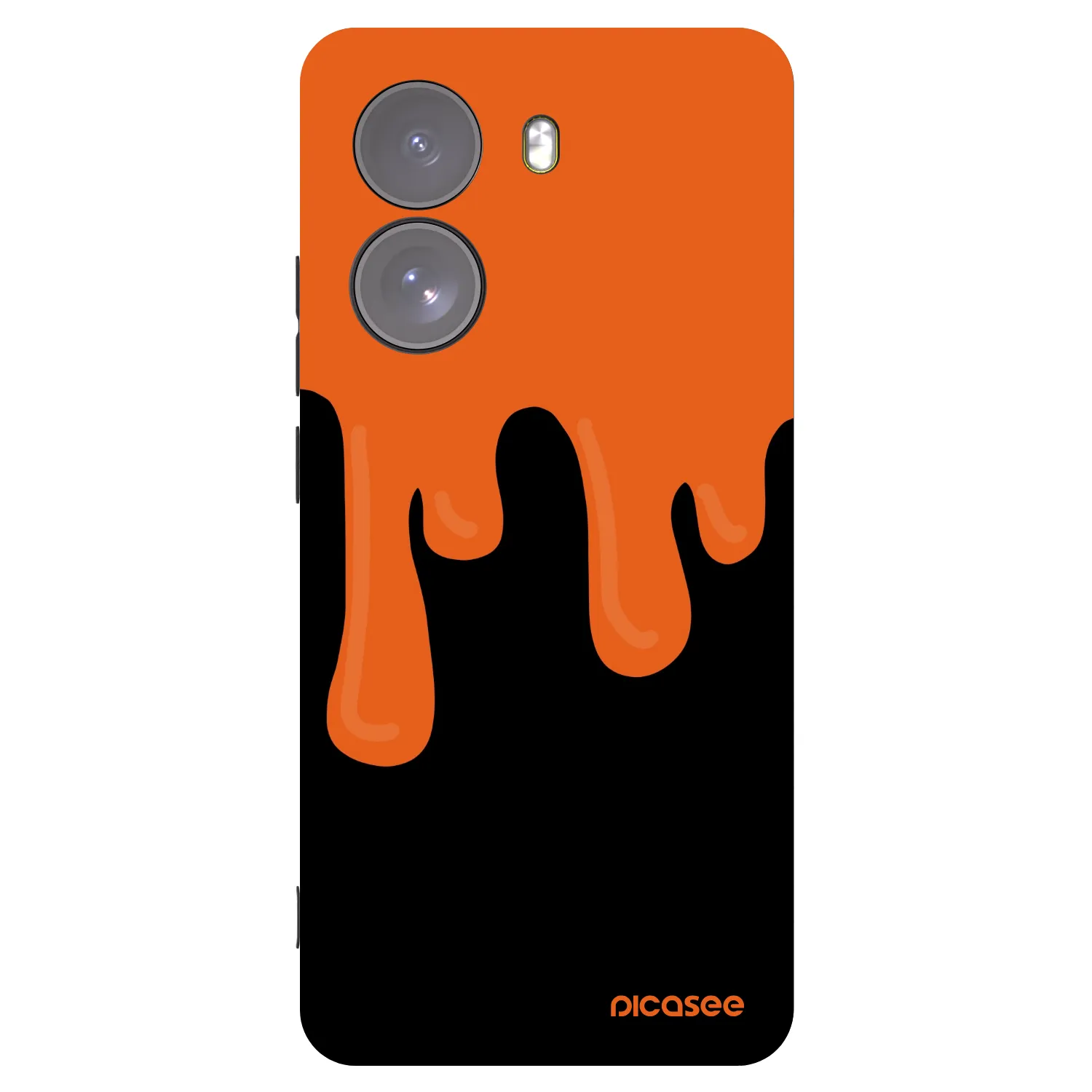 Picasee Xiaomi Poco X7 Hülle - Schwarzes Silikon - Orange spooky