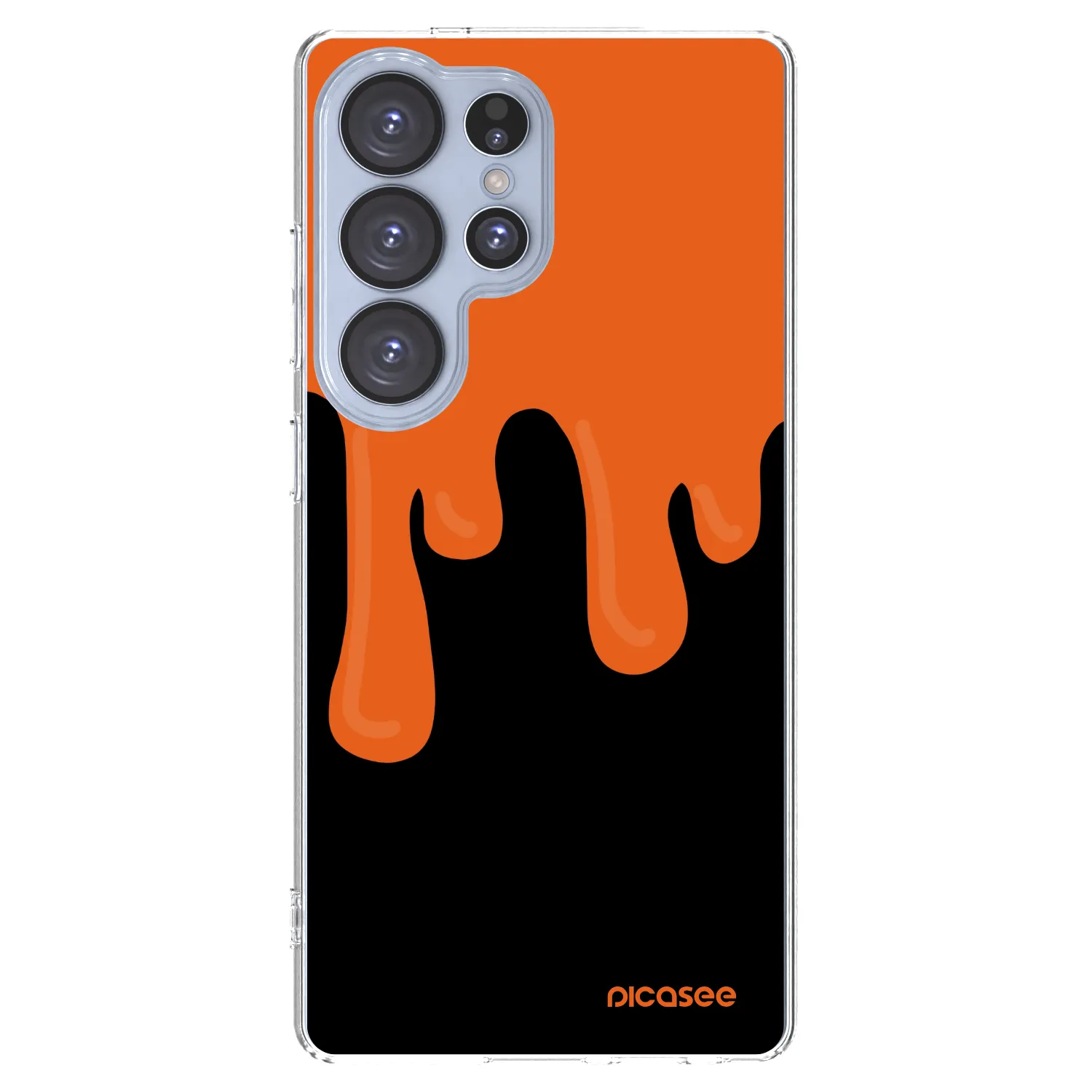 Picasee Samsung Galaxy S25 Ultra 5G Hülle - Transparentes Silikon - Orange spooky
