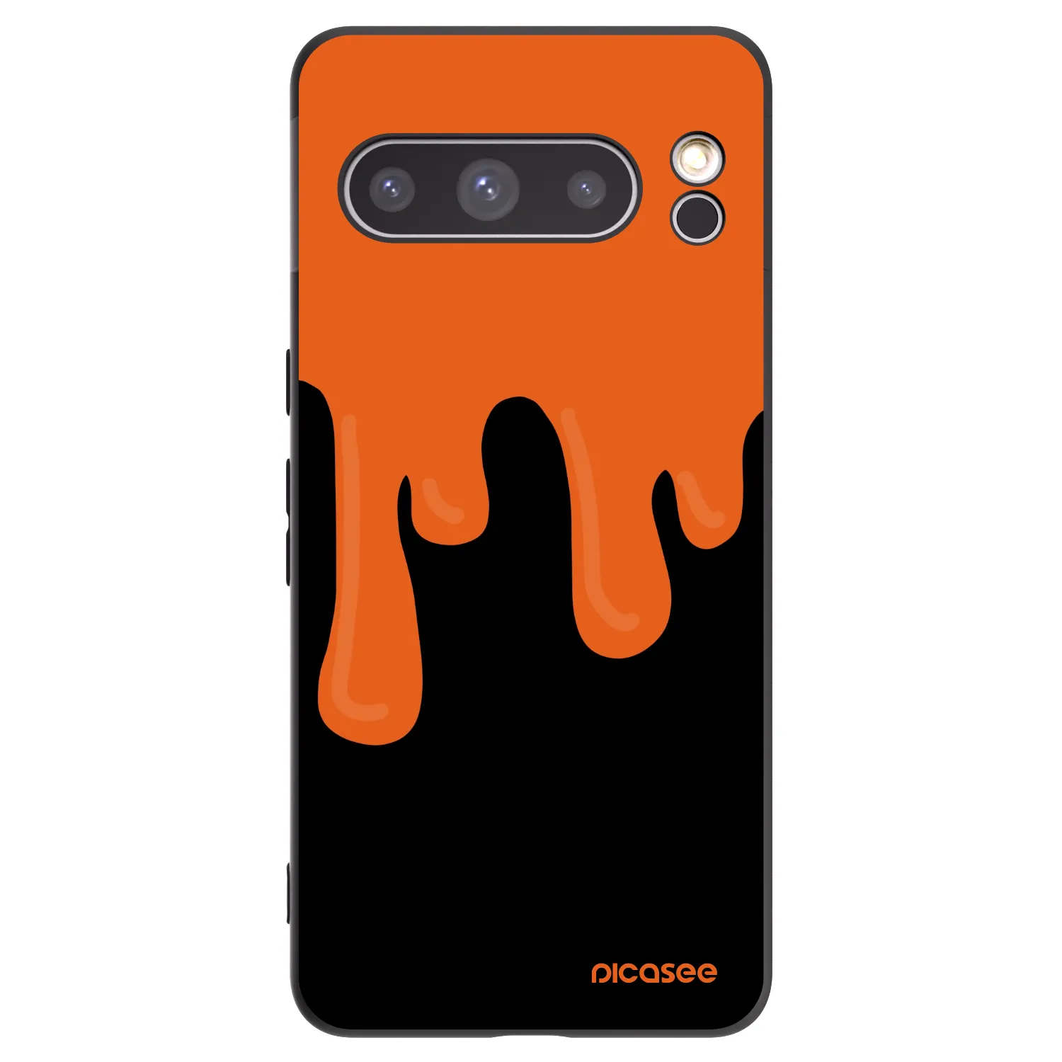 Picasee Google Pixel 8 Pro Hülle - Schwarzes Silikon - Orange spooky