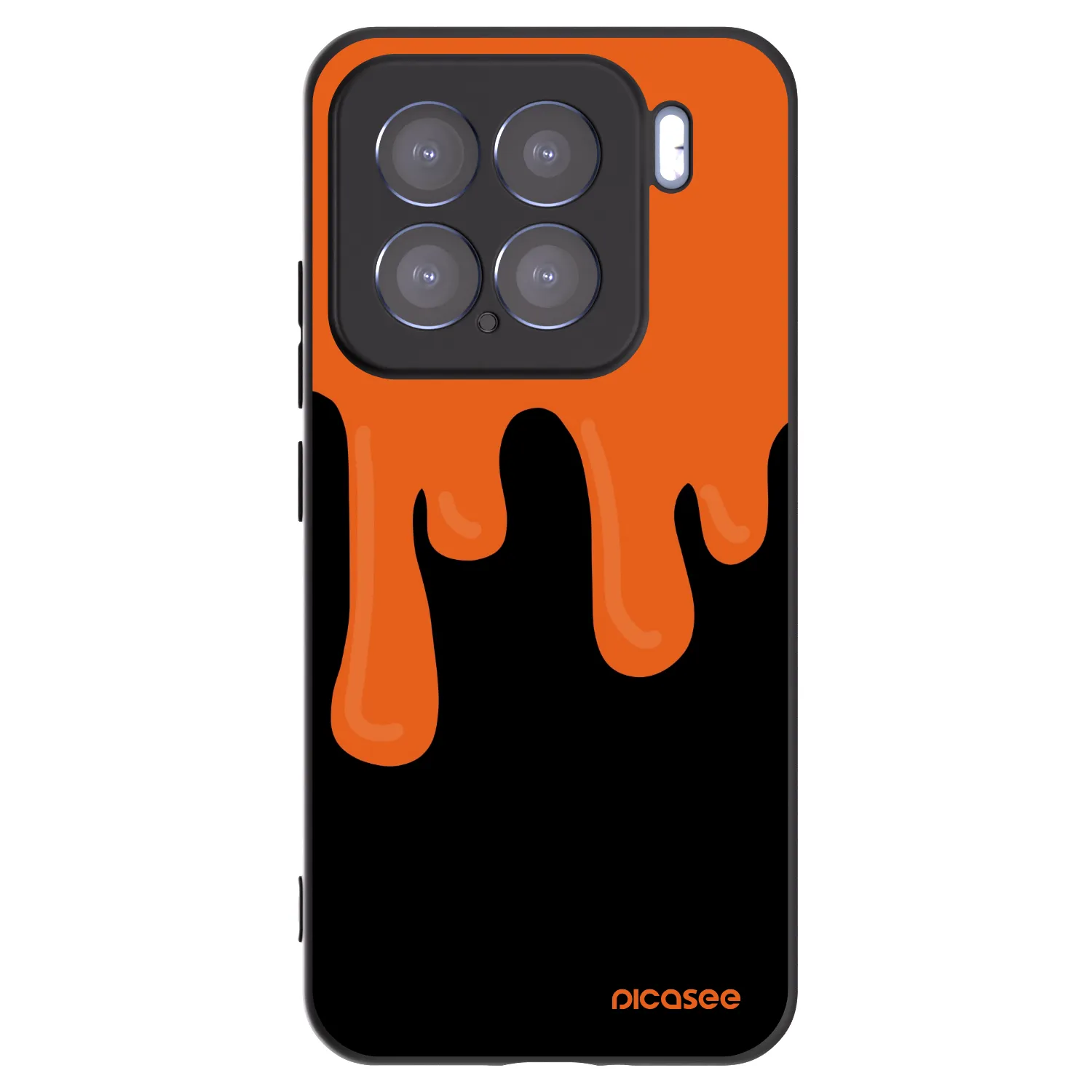 Picasee Xiaomi 15 Hülle - Schwarzes Silikon - Orange spooky