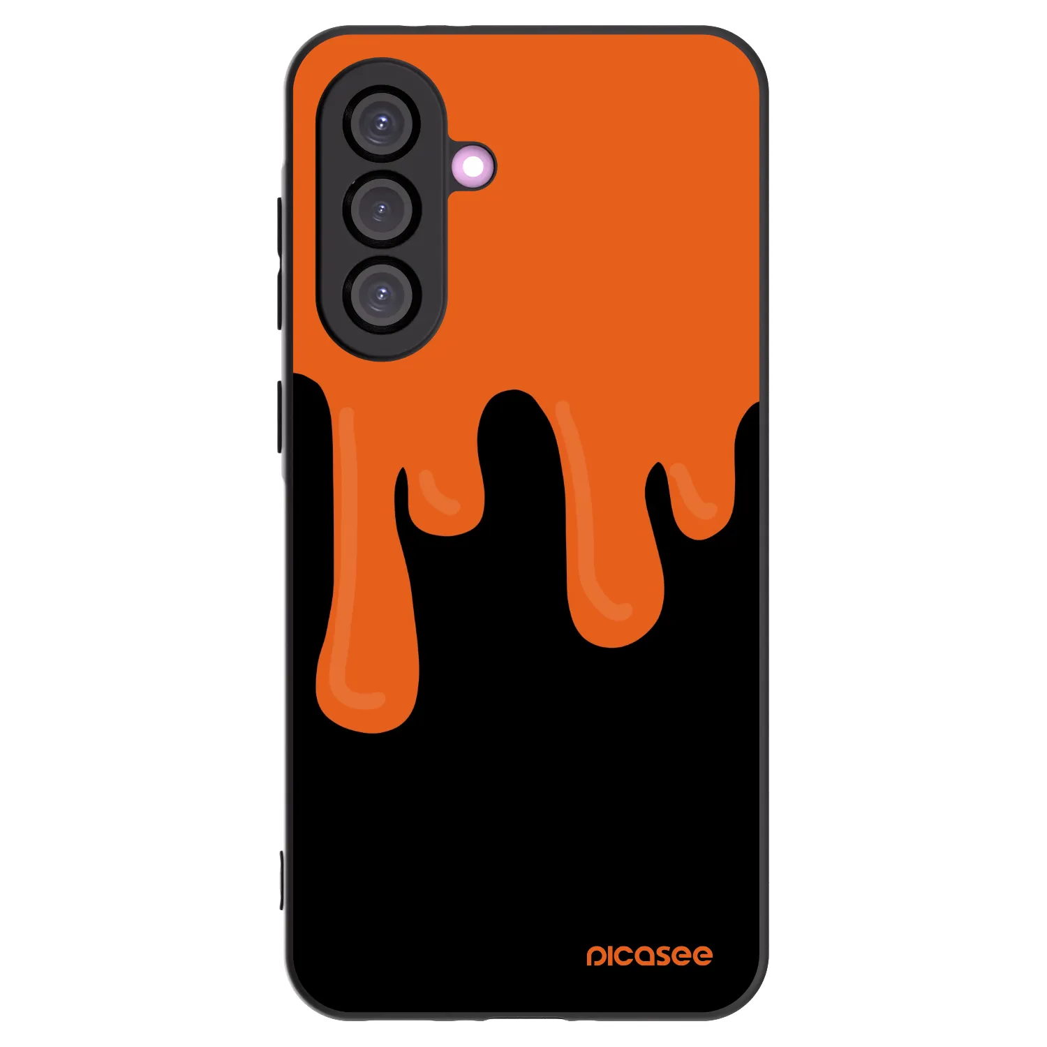 Picasee Samsung Galaxy A56 5G A566B Hülle - Schwarzes Silikon - Orange spooky
