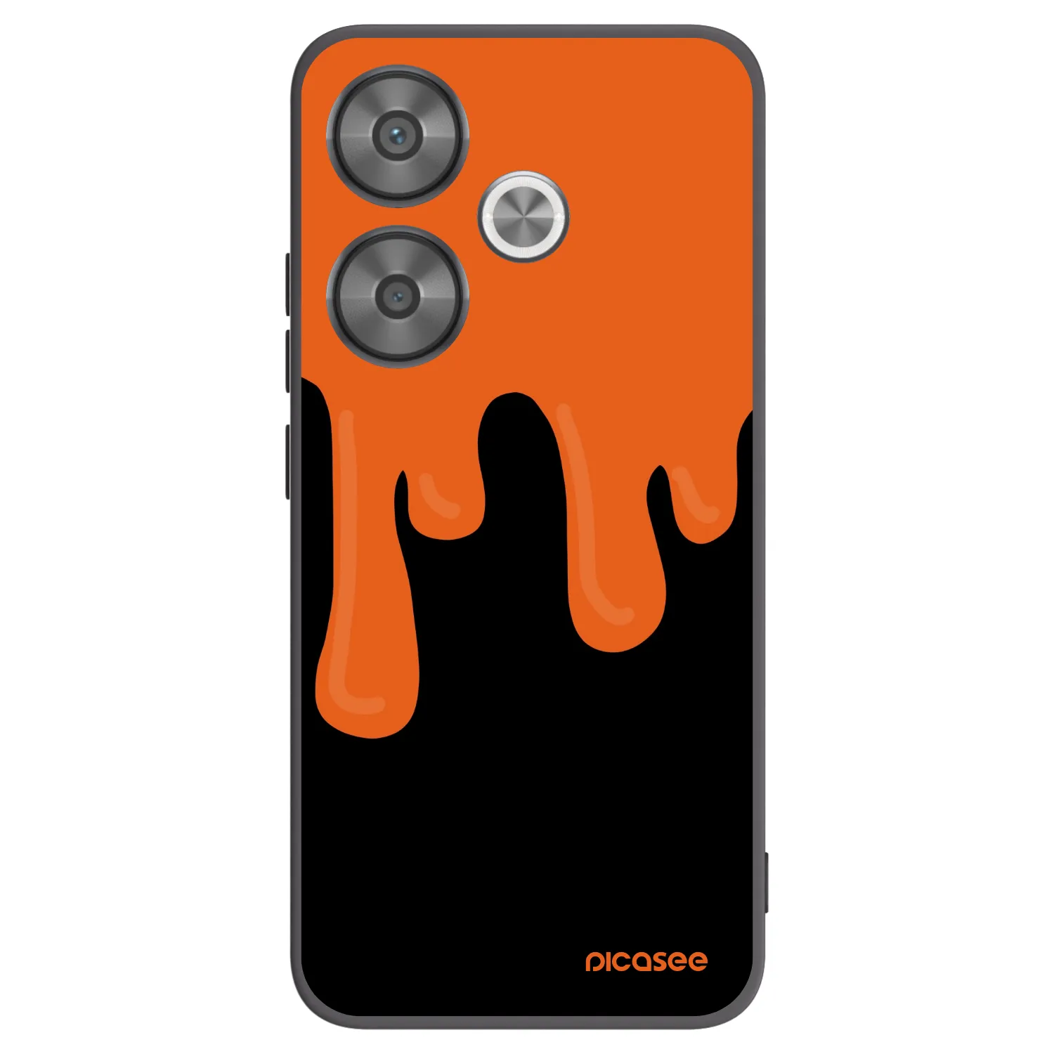 Picasee Xiaomi Poco F6 Hülle - Schwarzes Silikon - Orange spooky