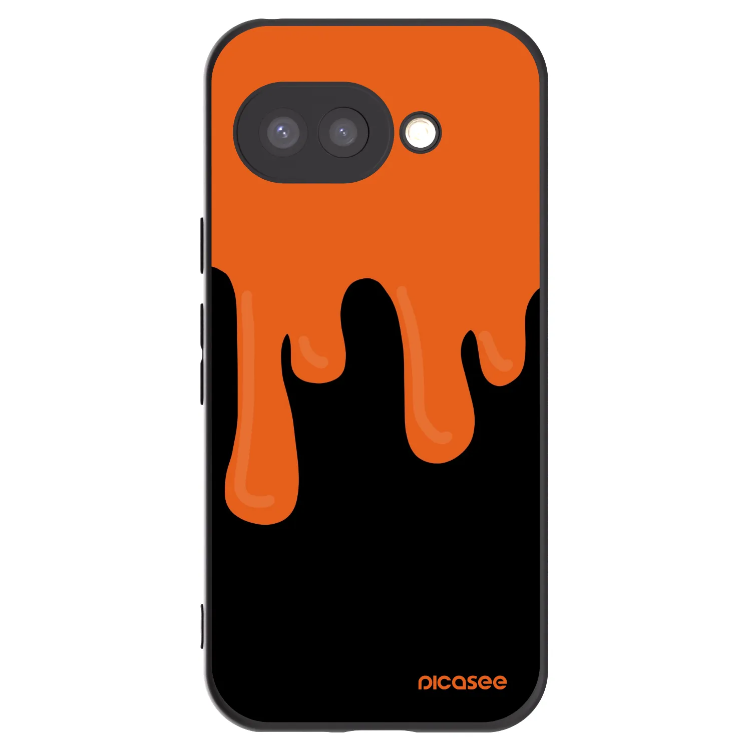 Picasee Google Pixel 9a Hülle - Schwarzes Silikon - Orange spooky