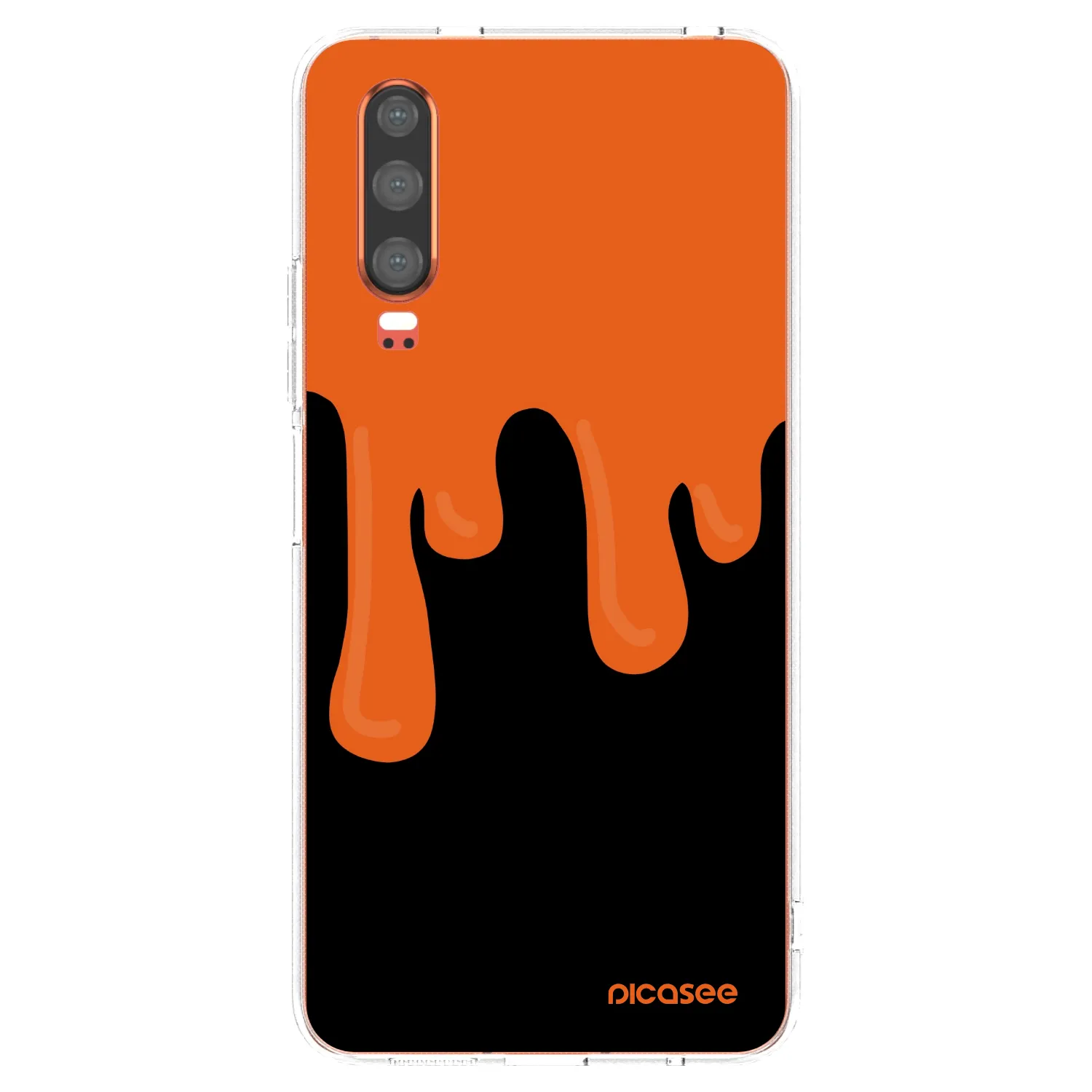 Picasee Huawei P30 Hülle - Transparentes Silikon - Orange spooky