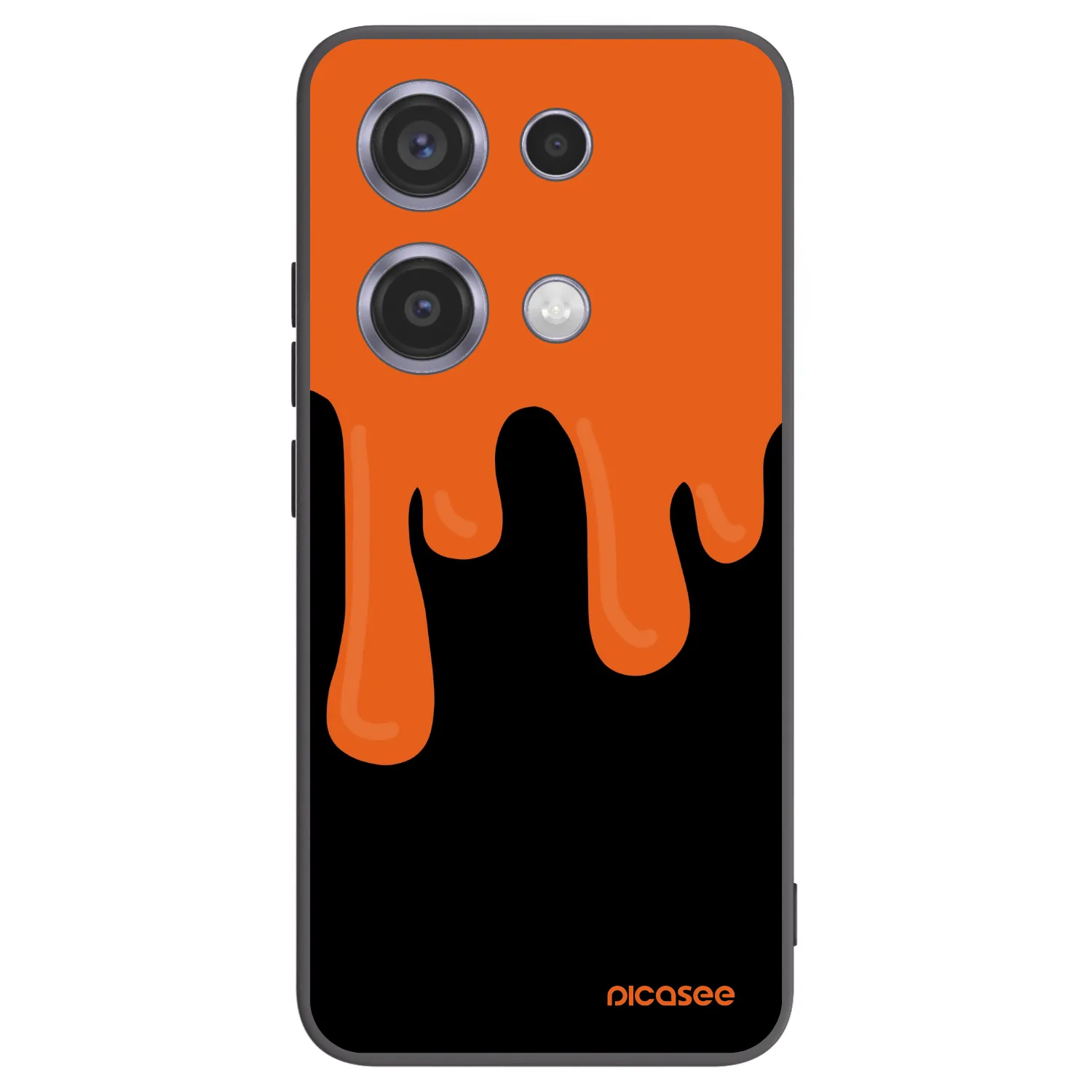Picasee Xiaomi Redmi Note 14S Hülle - Schwarzes Silikon - Orange spooky