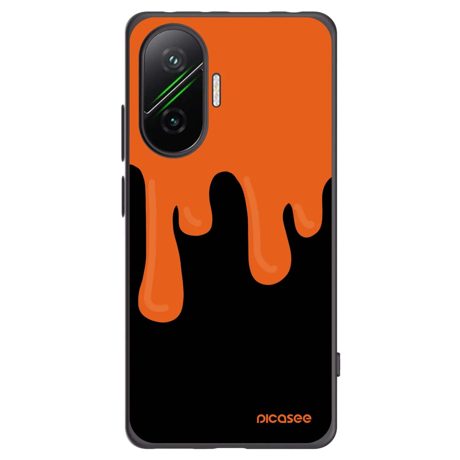 Picasee Xiaomi Poco F7 5G Hülle - Schwarzes Silikon - Orange spooky