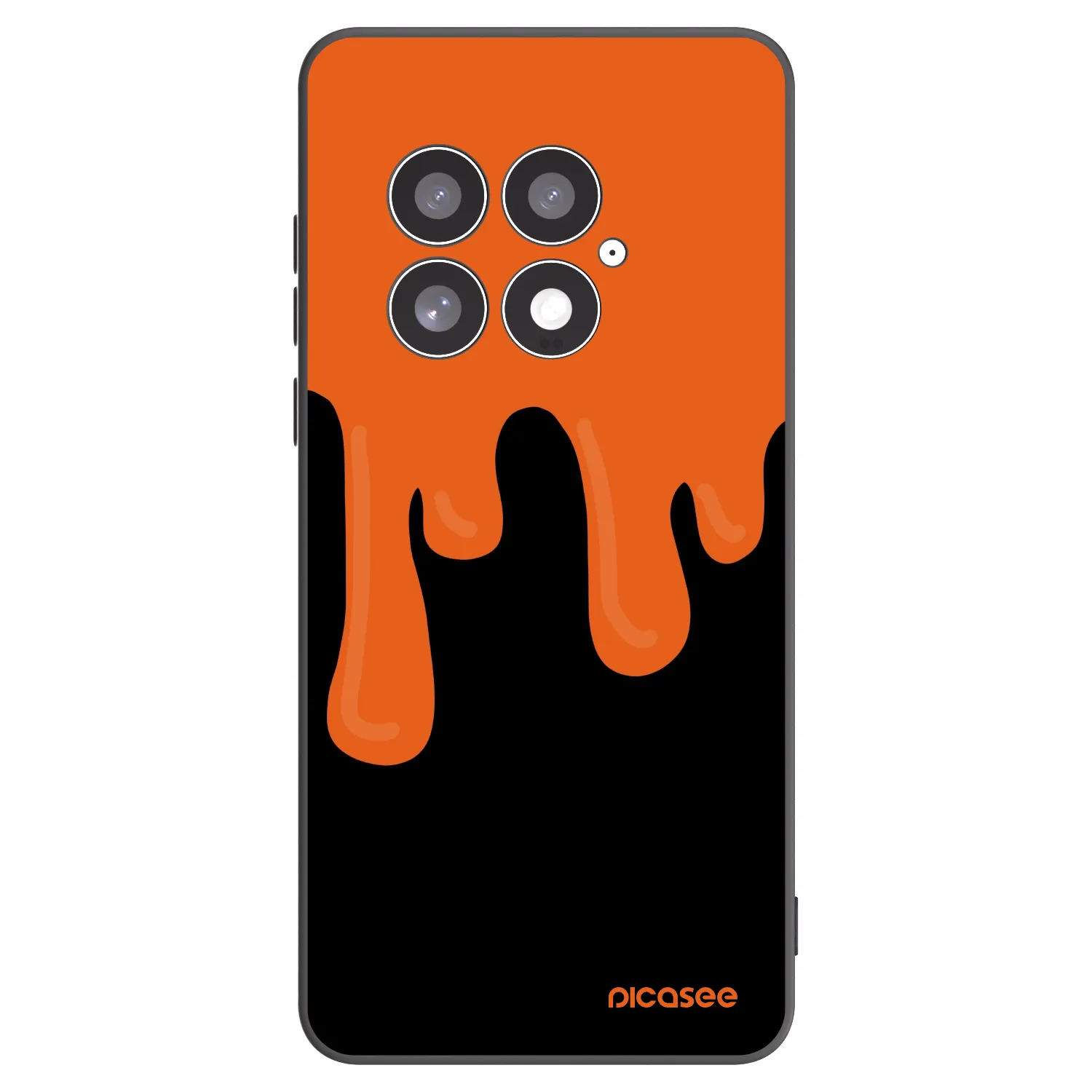 Picasee OnePlus 13 5G Hülle - Schwarzes Silikon - Orange spooky