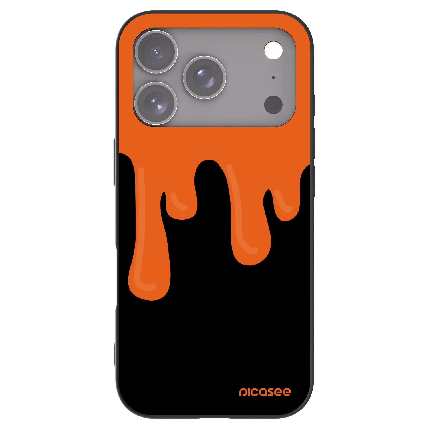 Picasee Apple iPhone 17 Pro Hülle - Schwarzes Silikon - Orange spooky