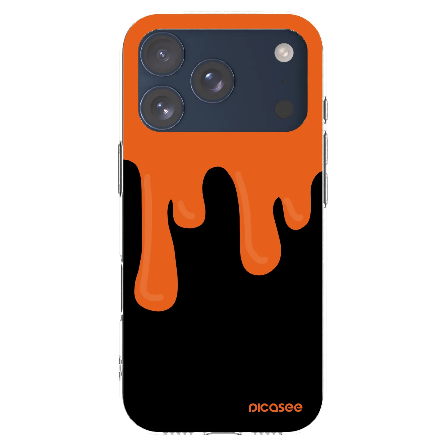 Picasee Apple iPhone 17 Pro Hülle - Transparentes Silikon - Orange spooky