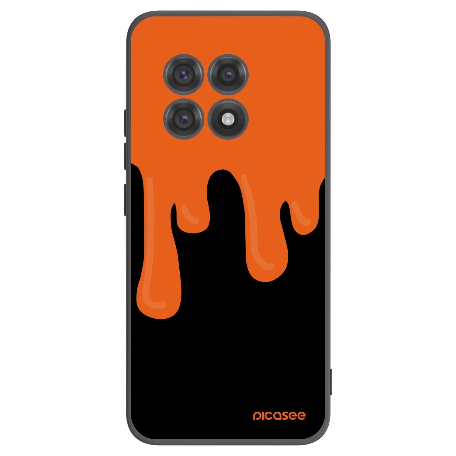Picasee OnePlus 13R 5G Hülle - Schwarzes Silikon - Orange spooky
