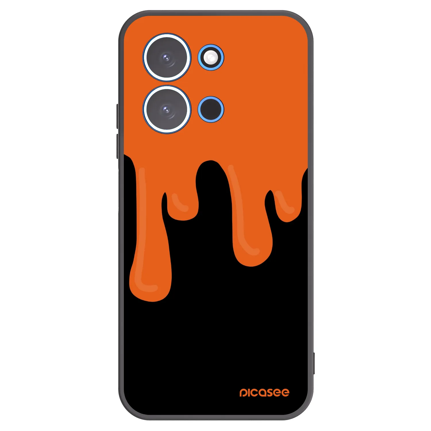Picasee Xiaomi Redmi 15C 4G Hülle - Schwarzes Silikon - Orange spooky
