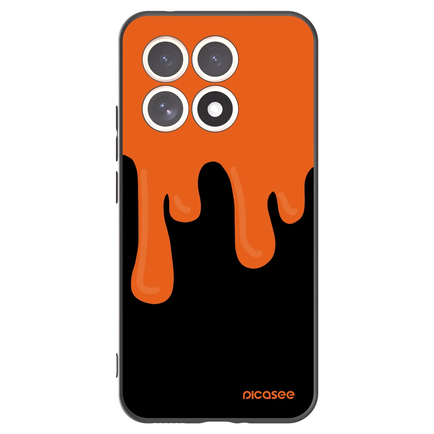Picasee Xiaomi 15T Hülle - Schwarzes Silikon - Orange spooky