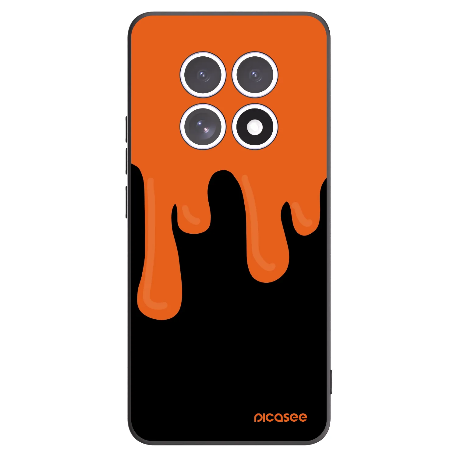 Picasee Xiaomi Redmi Note 15 4G Hülle - Schwarzes Silikon - Orange spooky