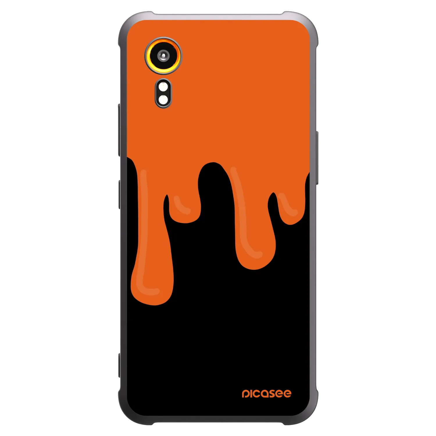 Picasee Samsung Galaxy XCover 7 Hülle - Schwarzes Silikon - Orange spooky