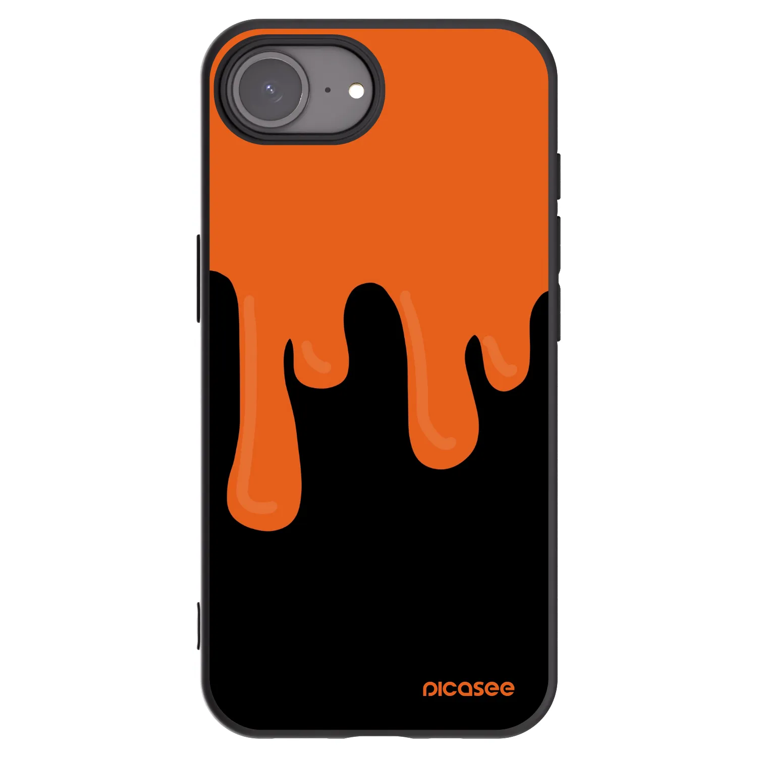 Picasee Apple iPhone 17e Hülle - Schwarzes Silikon - Orange spooky