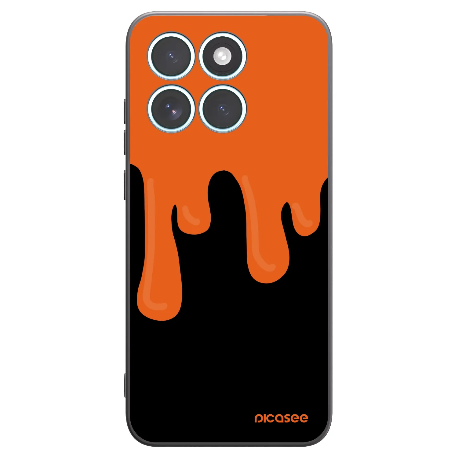 Picasee Motorola Edge 70 Fusion Hülle - Schwarzes Silikon - Orange spooky