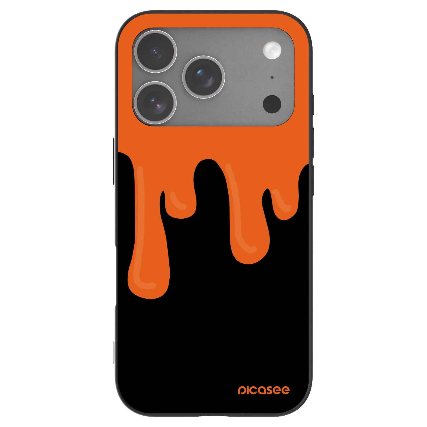 Picasee Apple iPhone 18 Pro Hülle - Schwarzes Silikon - Orange spooky