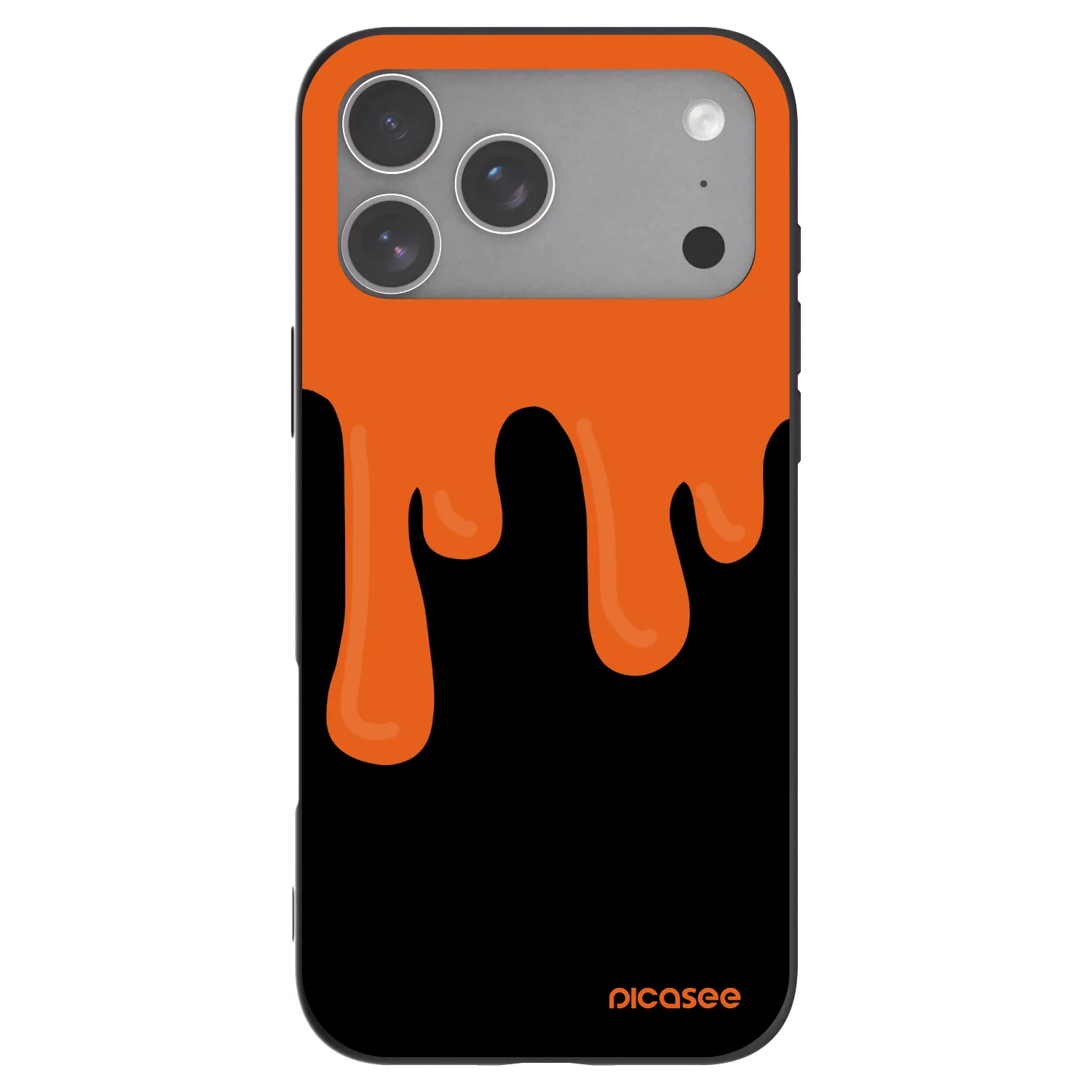 Picasee Apple iPhone 18 Pro Max Hülle - Schwarzes Silikon - Orange spooky