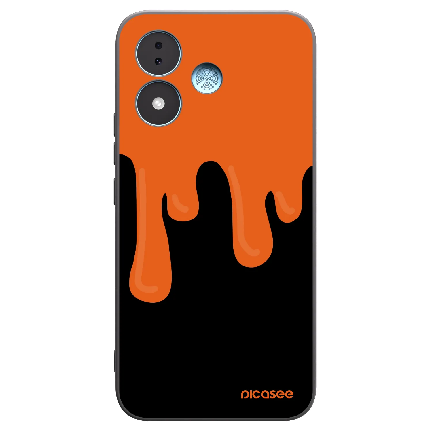 Picasee Xiaomi Redmi Note 17 5G Hülle - Schwarzes Silikon - Orange spooky