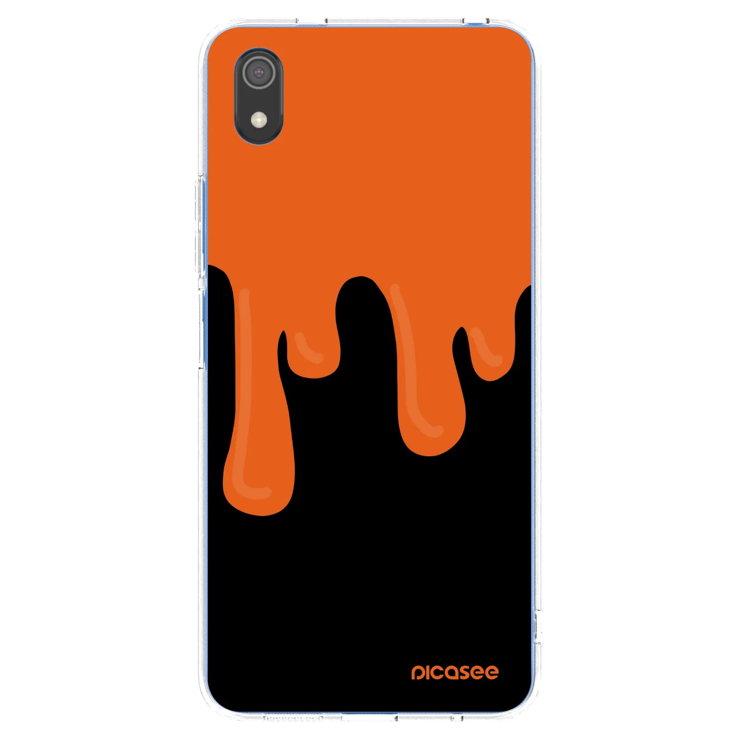 Picasee Xiaomi Redmi 7A Hülle - Transparentes Silikon - Orange spooky