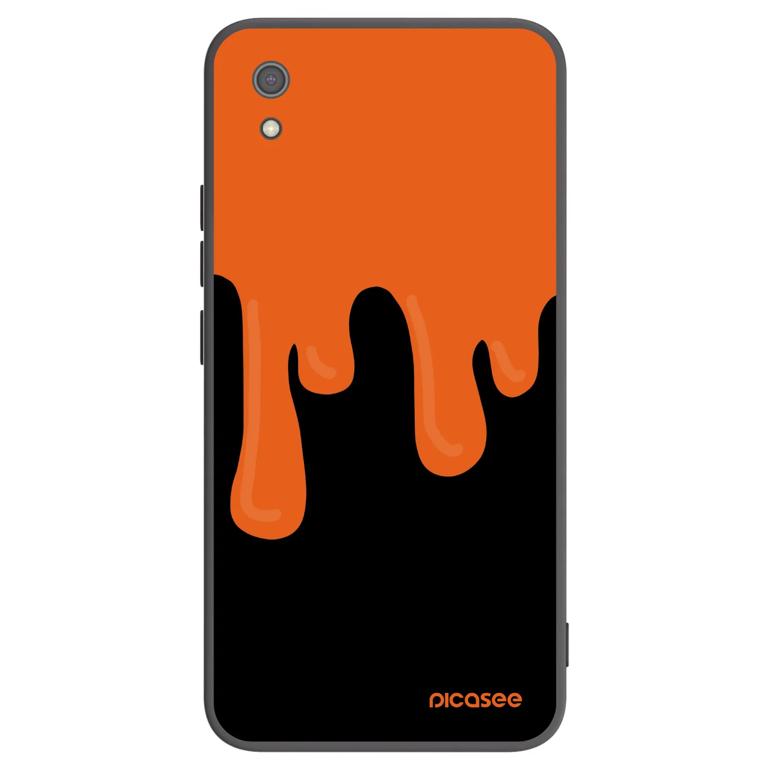 Picasee Xiaomi Redmi 7A Hülle - Schwarzes Silikon - Orange spooky