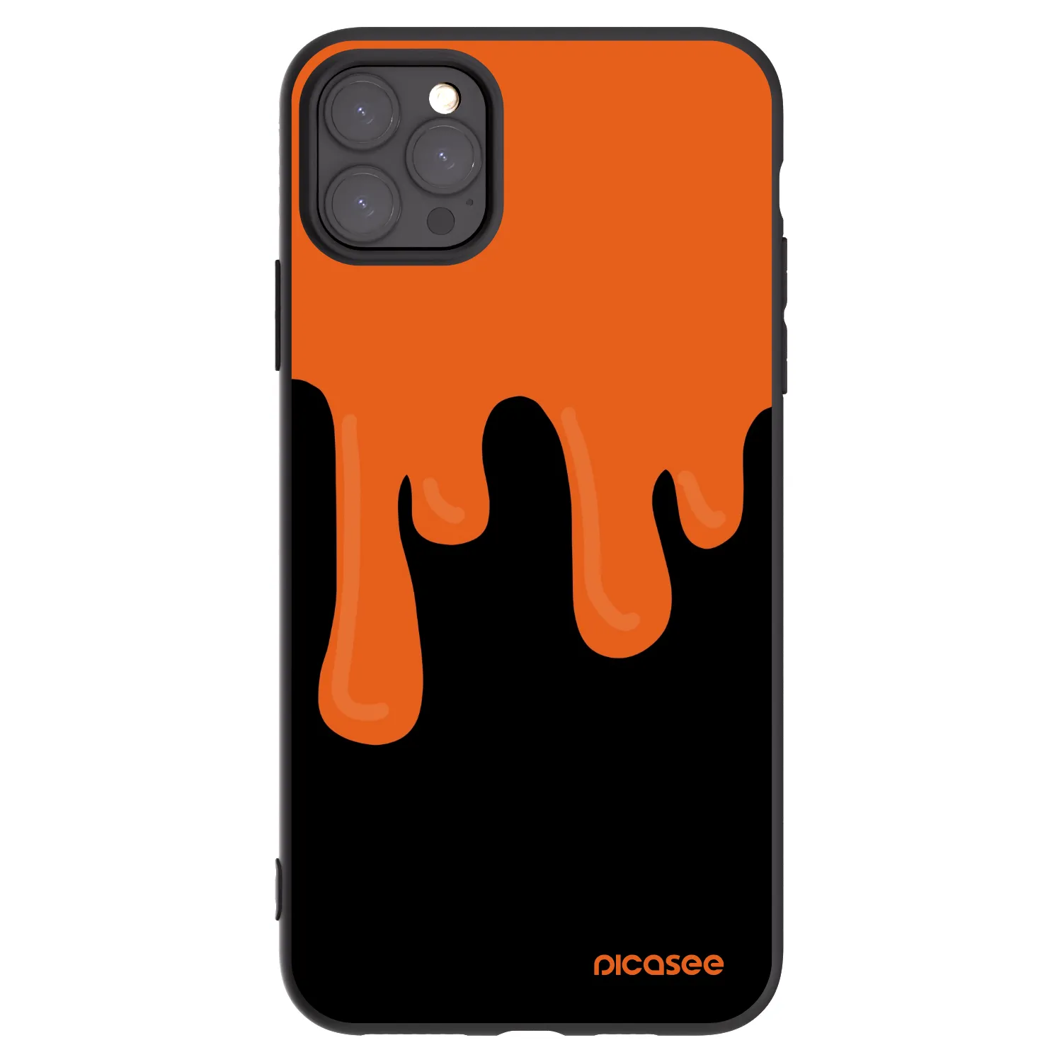 Picasee Apple iPhone 11 Pro Max Hülle - Schwarzes Silikon - Orange spooky