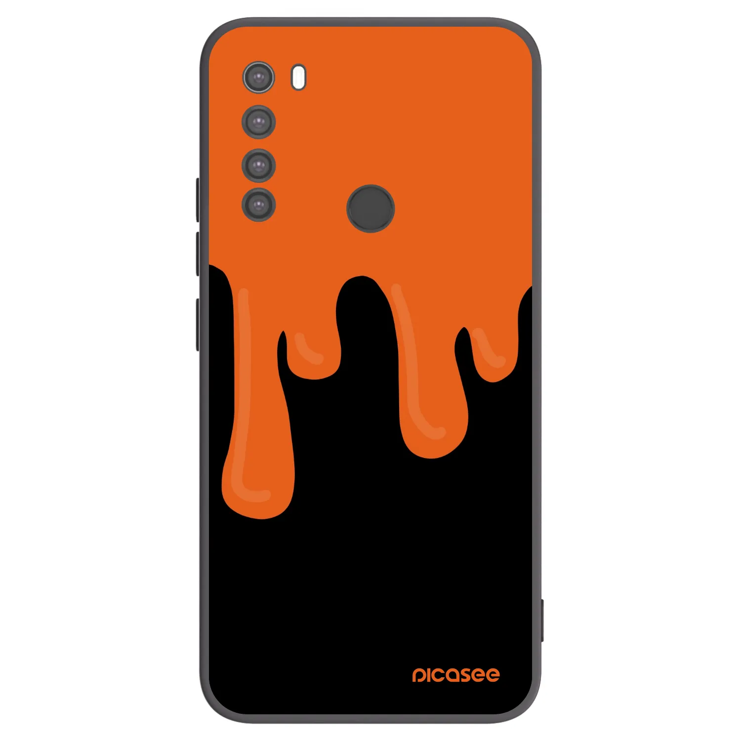 Picasee Xiaomi Redmi Note 8 Hülle - Schwarzes Silikon - Orange spooky
