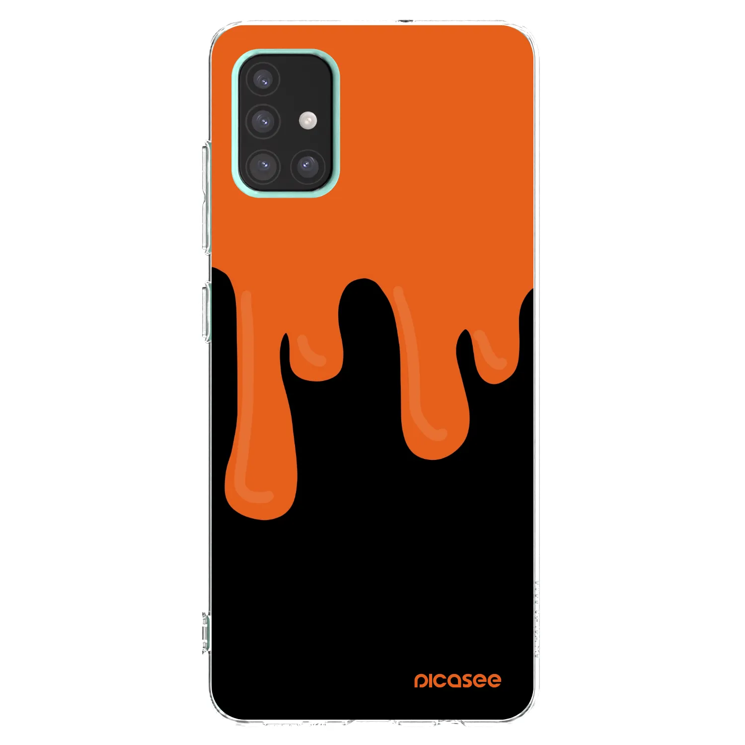 Picasee Samsung Galaxy A51 A515F Hülle - Transparentes Silikon - Orange spooky