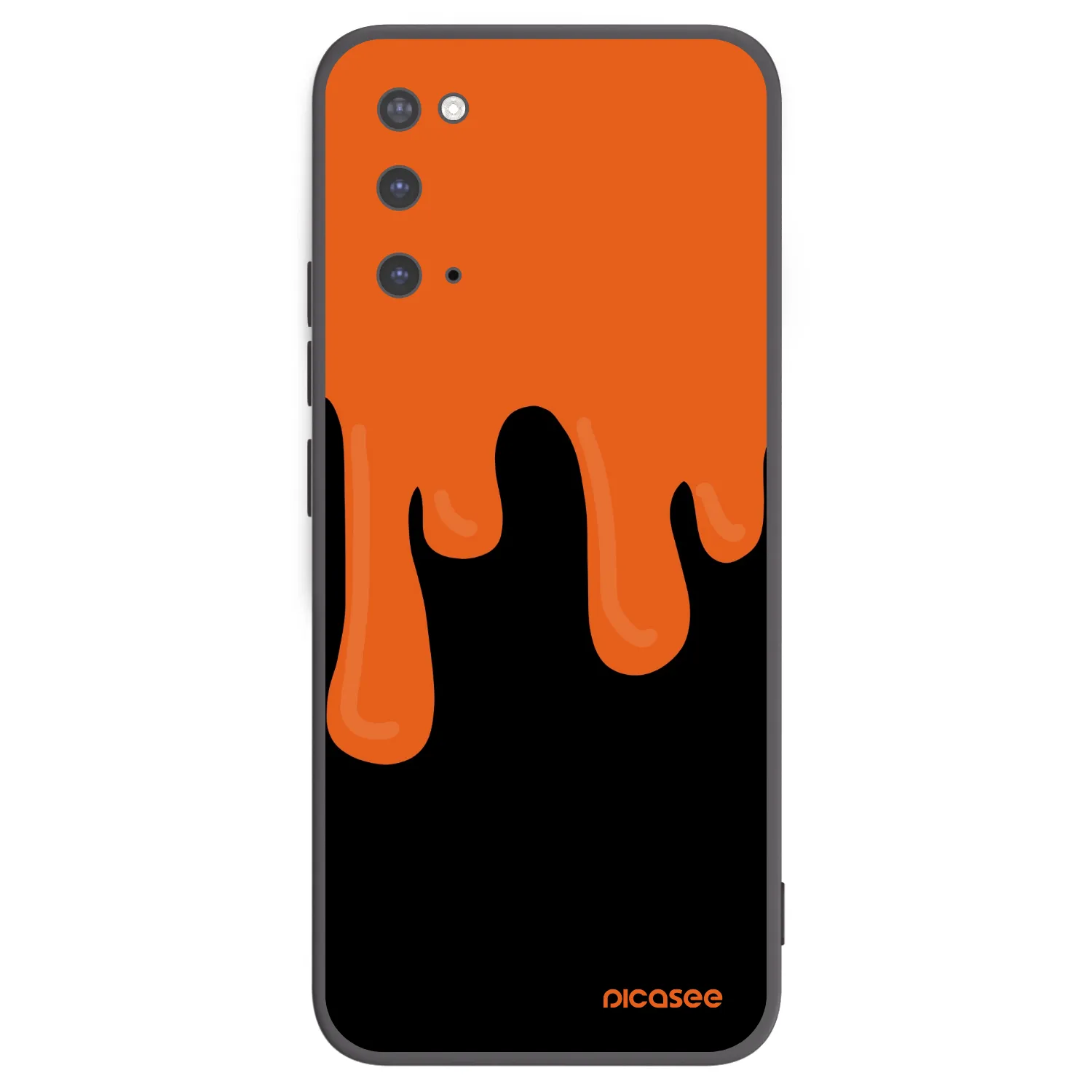 Picasee Samsung Galaxy S20 G980F Hülle - Schwarzes Silikon - Orange spooky