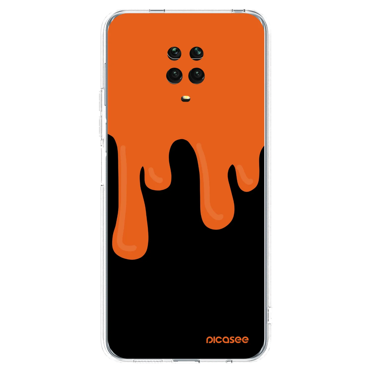 Picasee Xiaomi Redmi Note 9S Hülle - Transparentes Silikon - Orange spooky