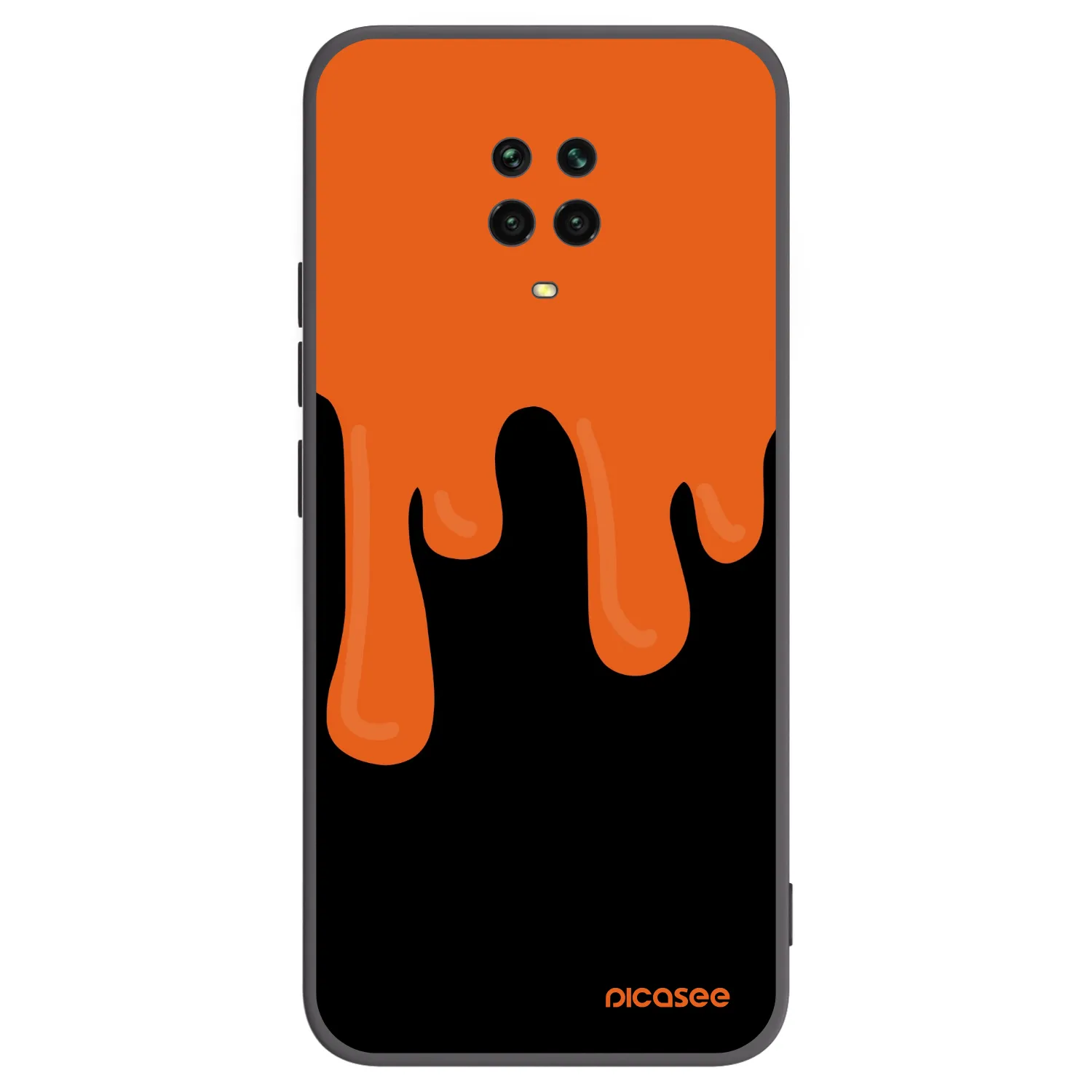 Picasee Xiaomi Redmi Note 9S Hülle - Schwarzes Silikon - Orange spooky