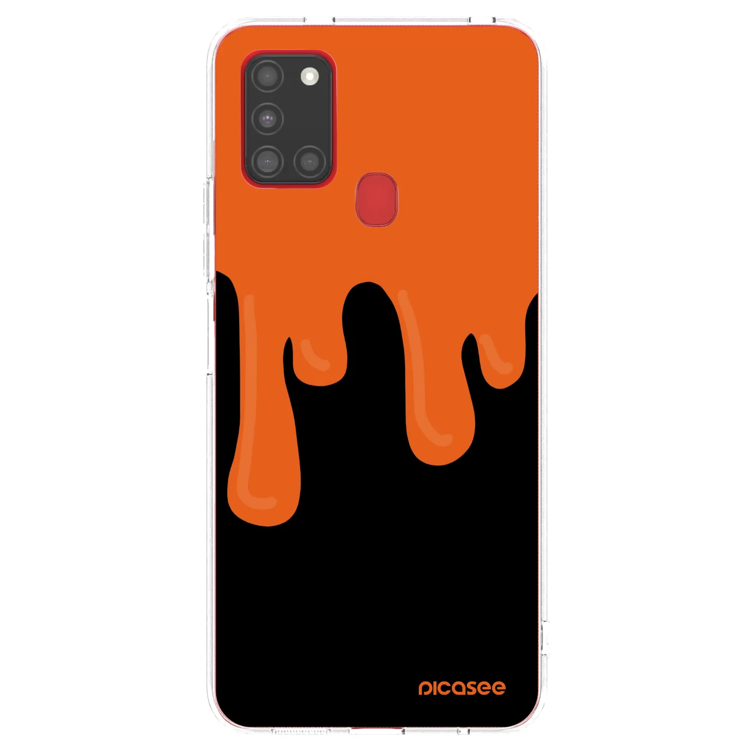Picasee Samsung Galaxy A21s Hülle - Transparentes Silikon - Orange spooky