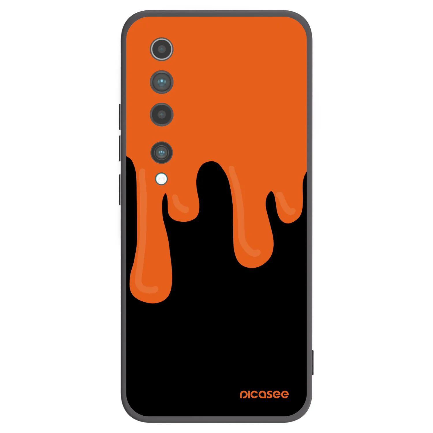 Picasee Xiaomi Mi 10 Hülle - Schwarzes Silikon - Orange spooky