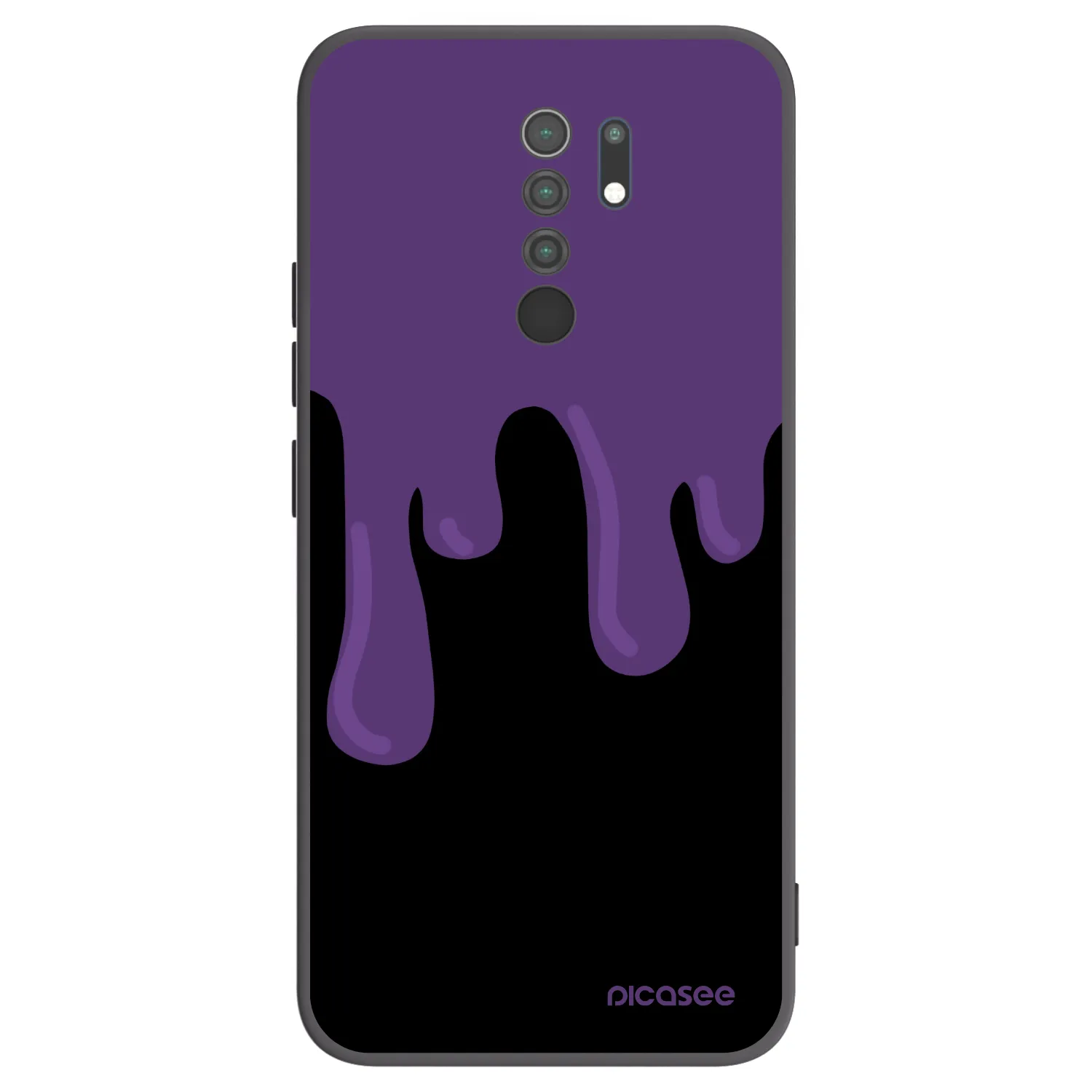 Picasee Xiaomi Redmi 9 Hülle - Schwarzes Silikon - Purple spooky