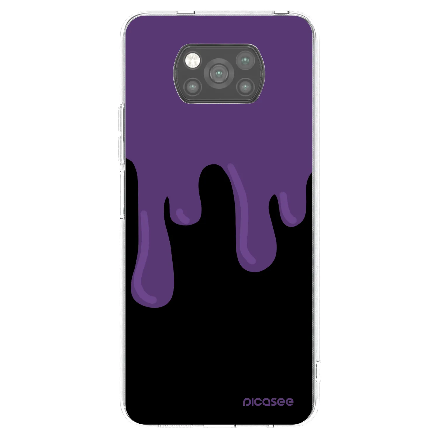 Picasee Xiaomi Poco X3 Hülle - Schwarzes Silikon - Purple spooky