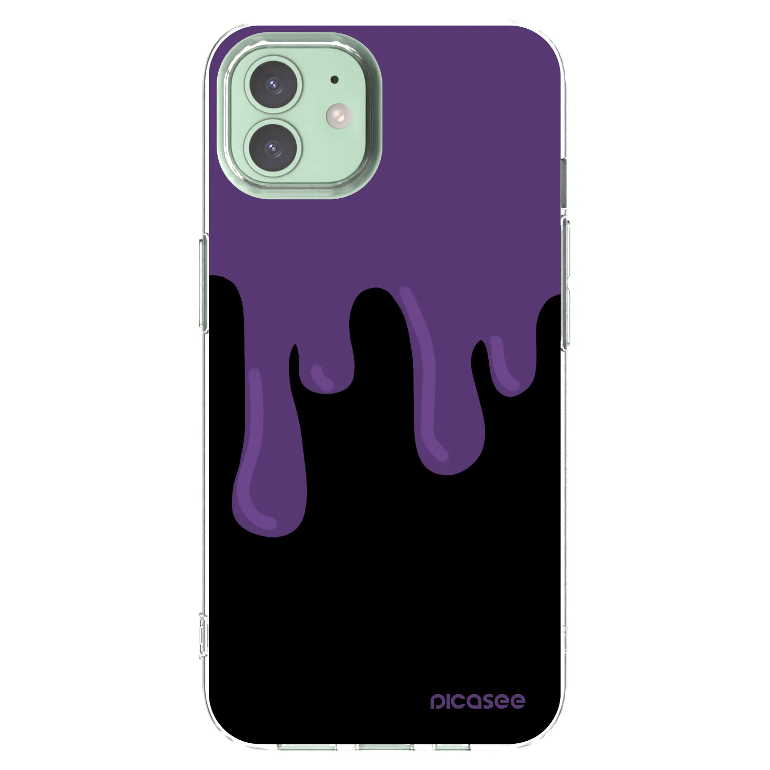 Picasee Apple iPhone 12 Hülle - Transparentes Silikon - Purple spooky