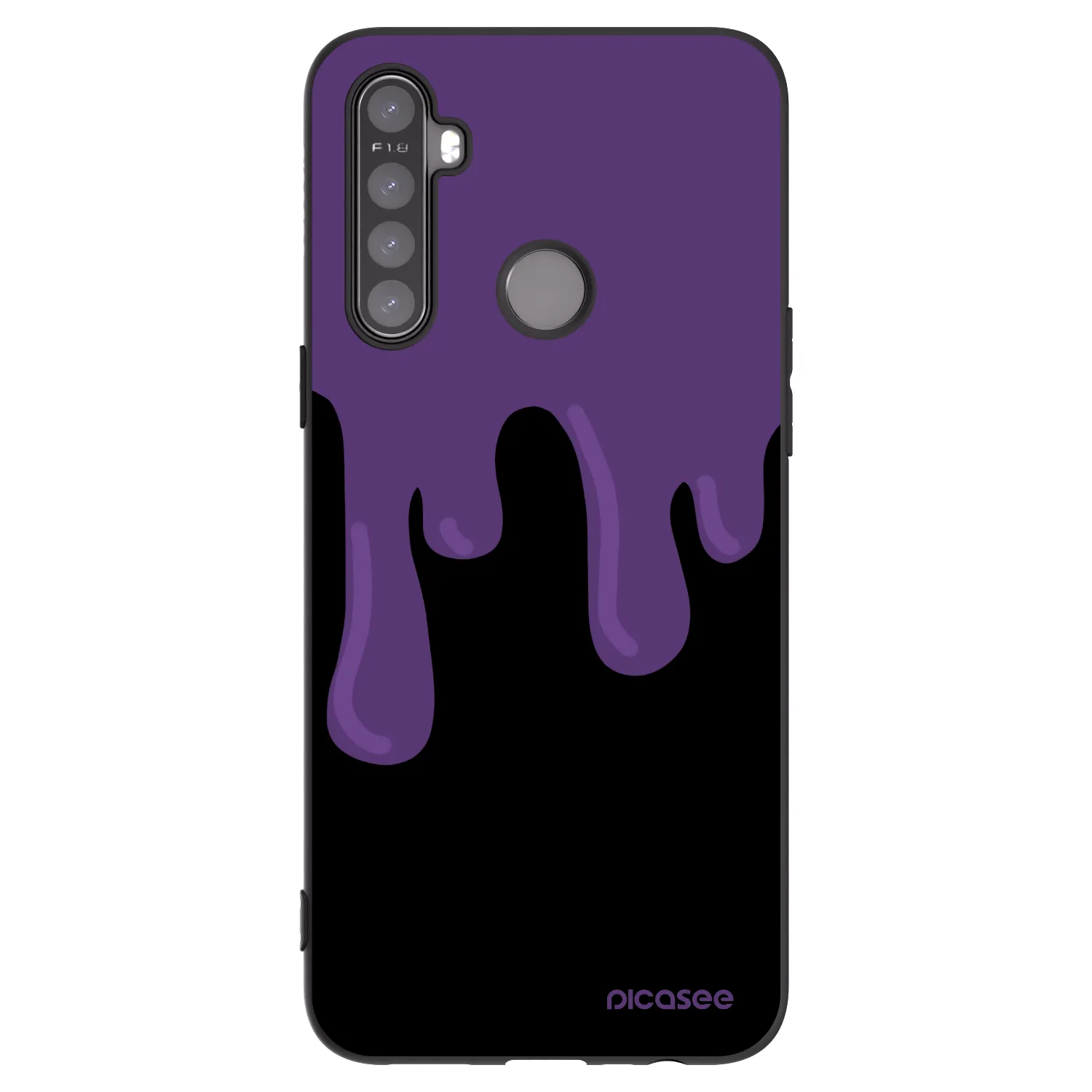 Picasee Realme 5 Hülle - Schwarzes Silikon - Purple spooky