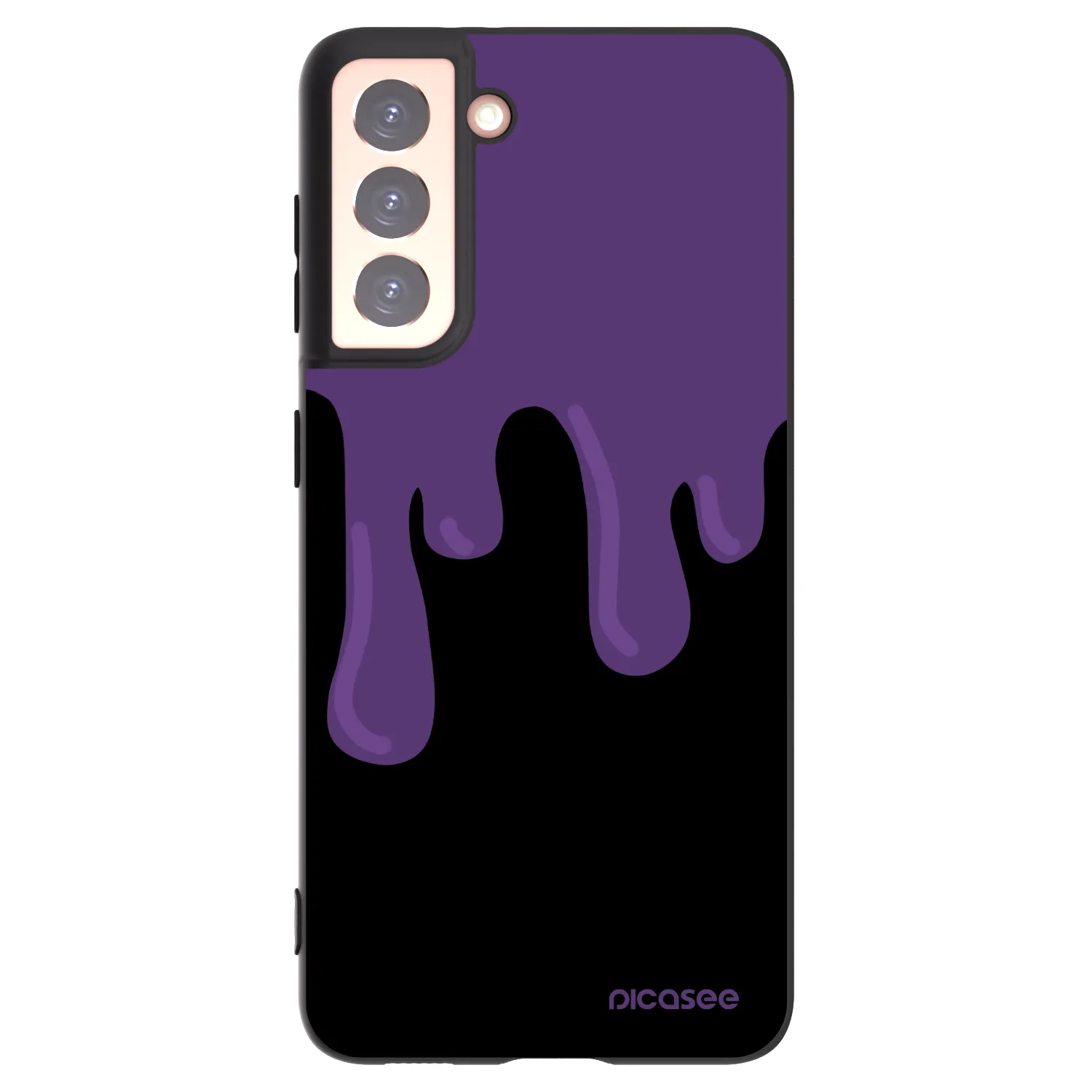 Picasee Samsung Galaxy S21 5G G991B Hülle - Schwarzes Silikon - Purple spooky