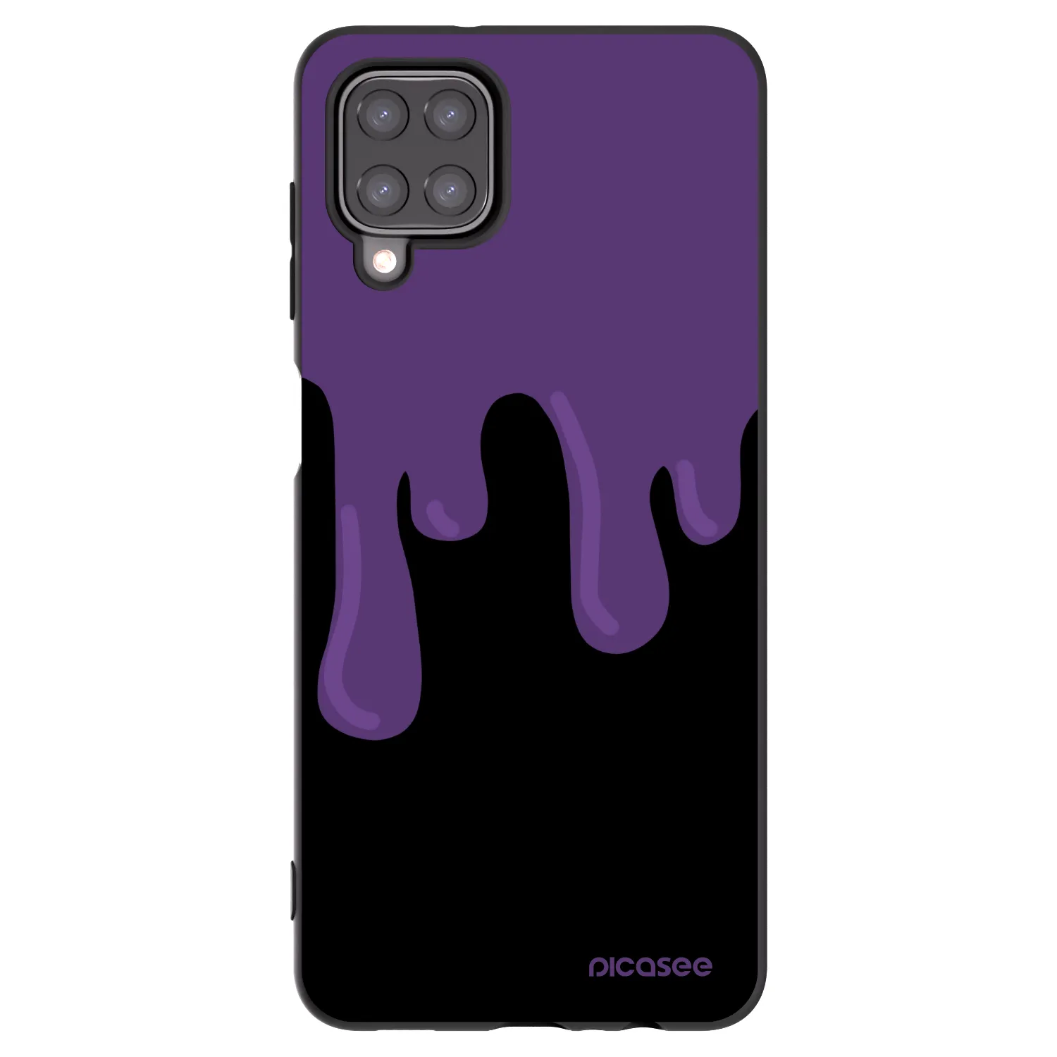 Picasee Samsung Galaxy A12 A125F Hülle - Schwarzes Silikon - Purple spooky